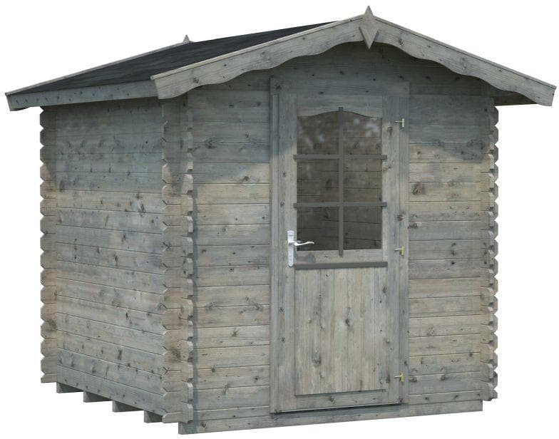 Gartenhaus aus Massivholz mit Satteldach und Doppelflügeltür