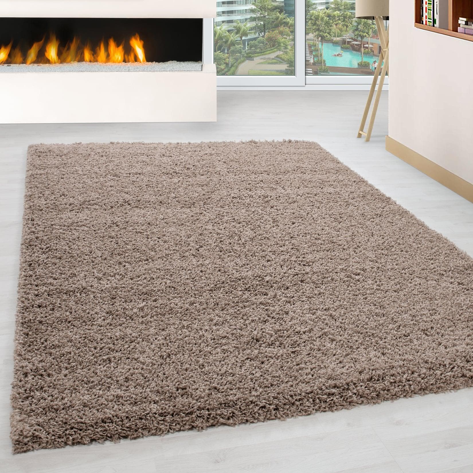 Ayyildiz Hochflor Teppich Beige Shaggy Flokati