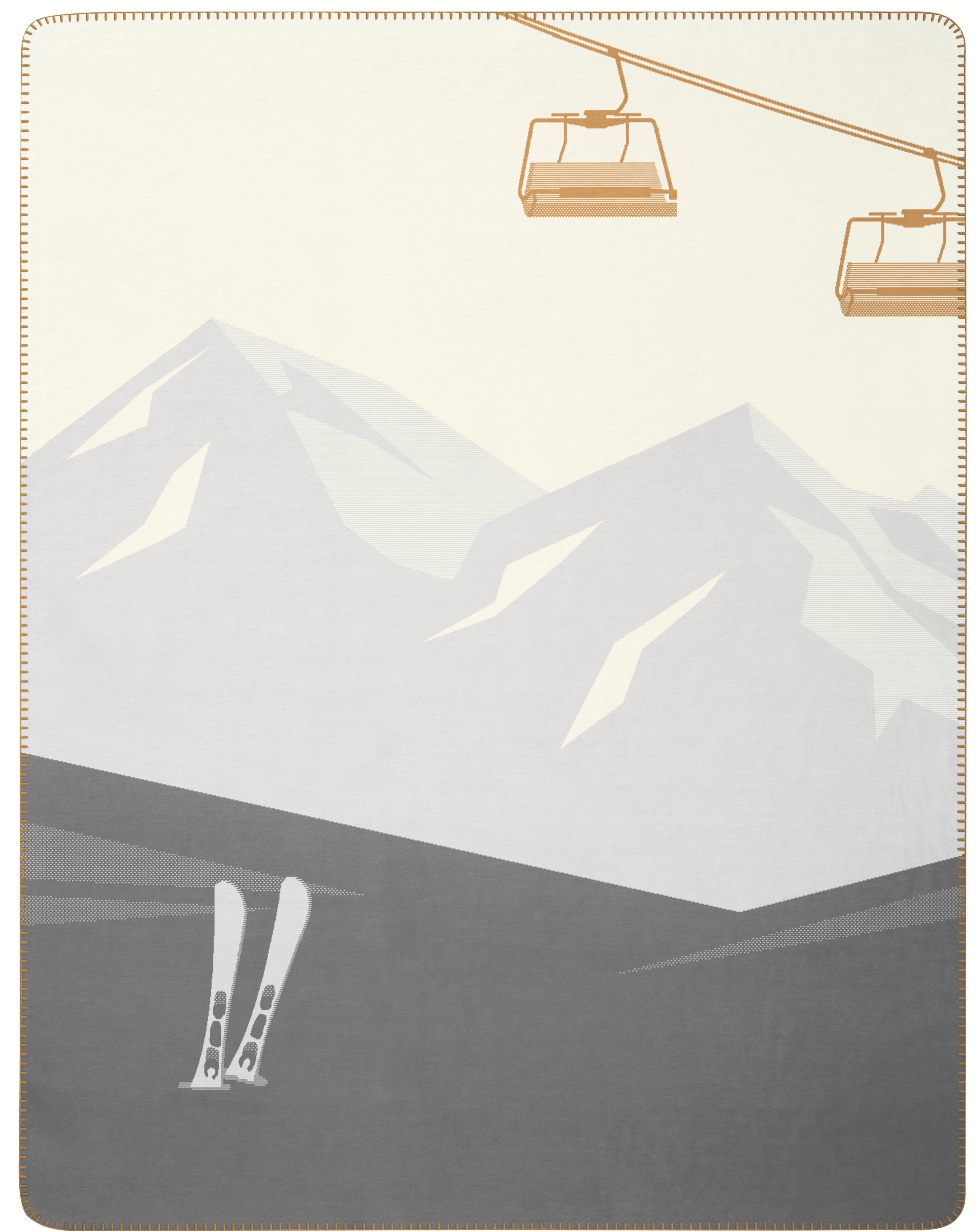 Biederlack Wohndecke Mountain View Grau Baumwolle Polyester