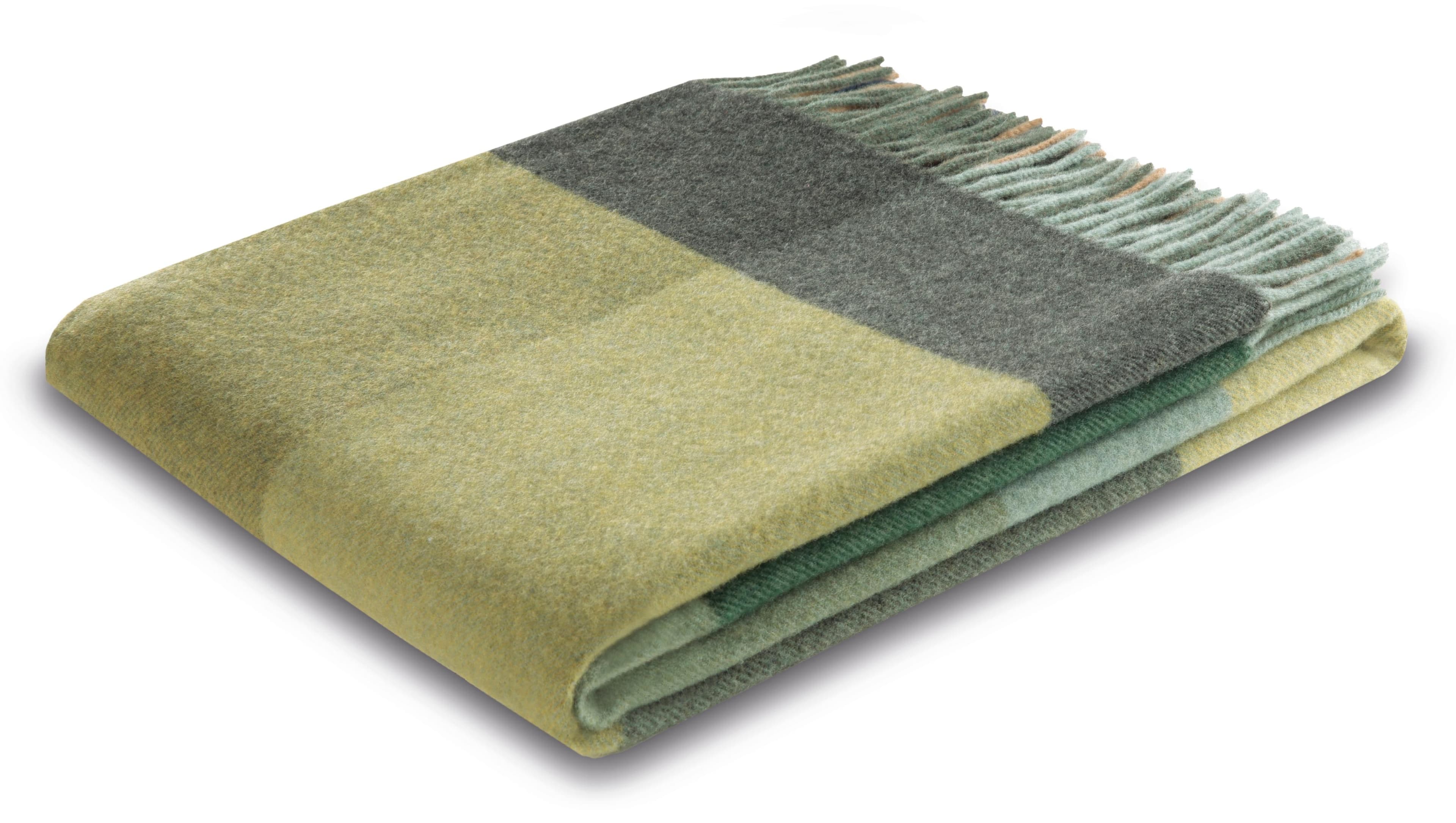 Plaid BIEDERLACK "Soft Impression" Grün Wolle-Kaschmir-Mix