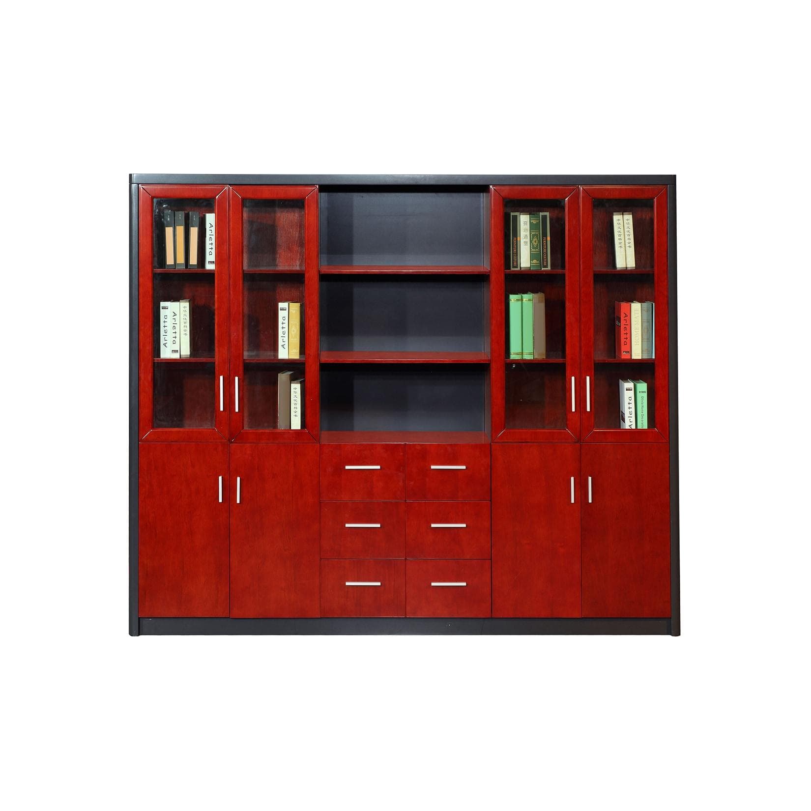 Jet-Line Aktenschrank Bloomfield Büromöbel MDF Echtholzfurnier Edelstahl