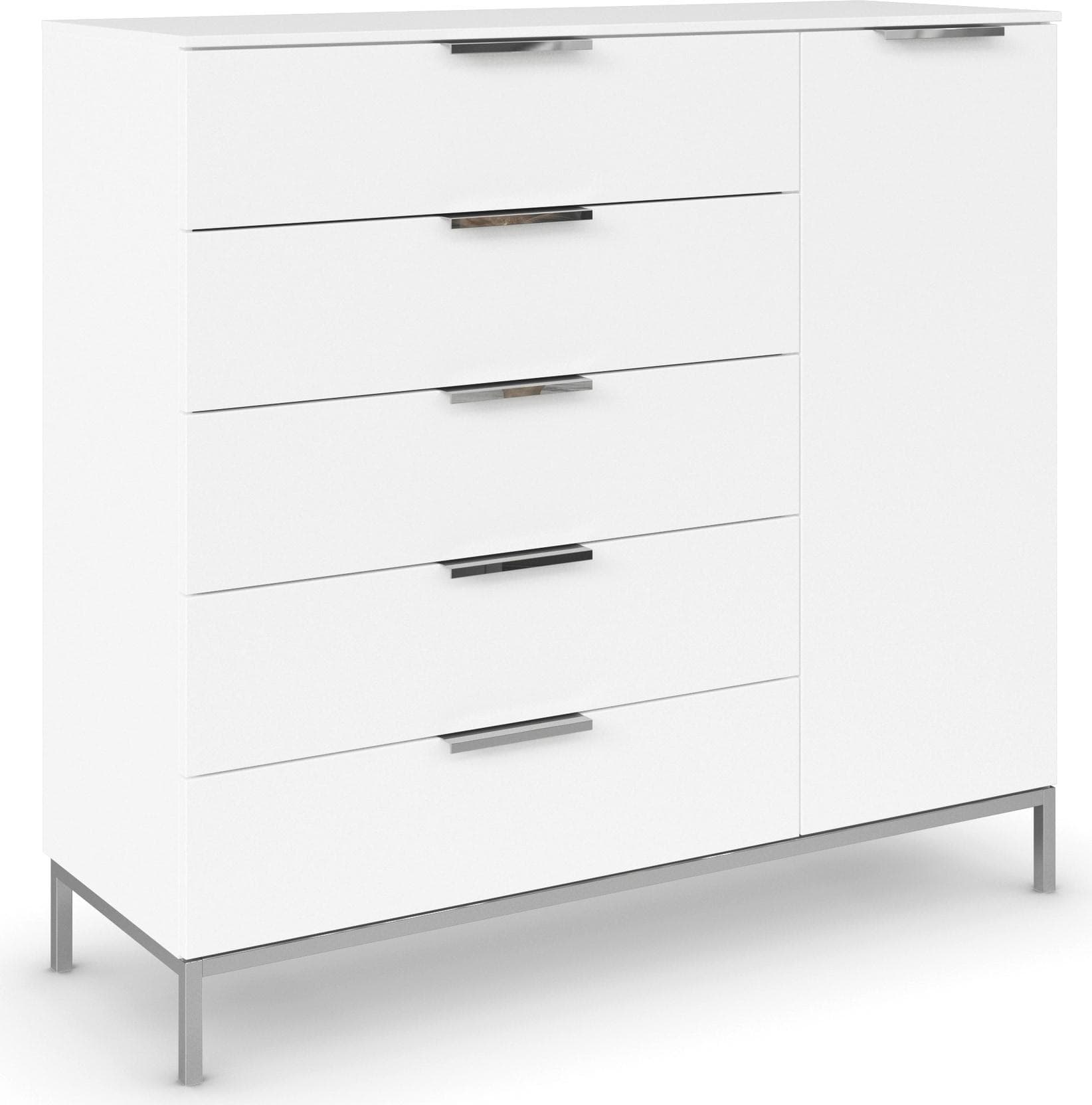 Rauch Kombikommode Flipp: Moderne 1-Türige Kommode mit 5 Schubladen und Soft-Close-Funktion