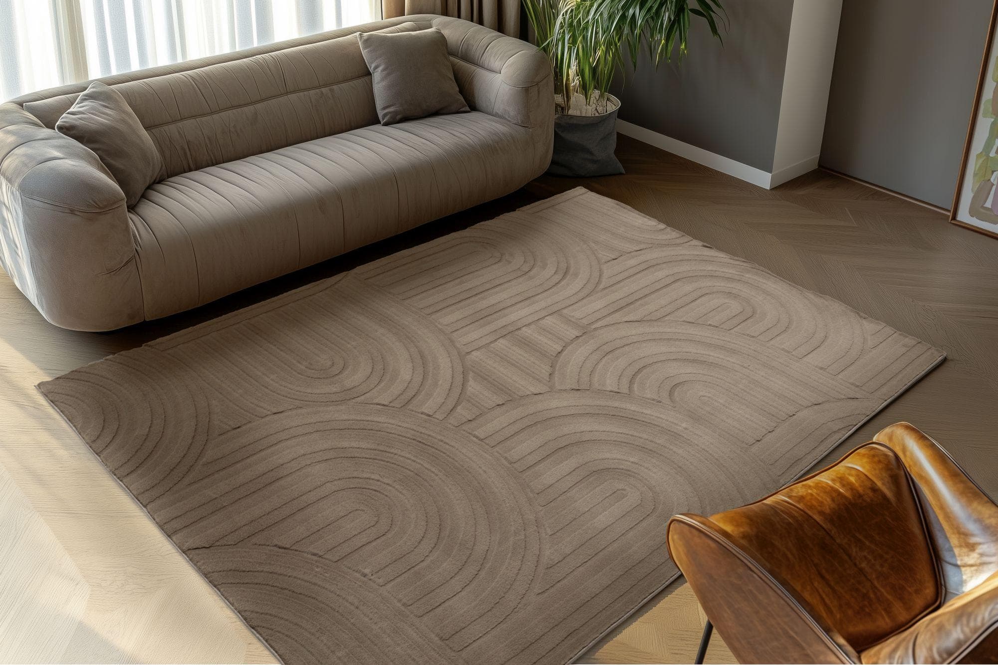 Obsession Teppich Interstellar 501 Grau Wellen Design Wohnzimmer