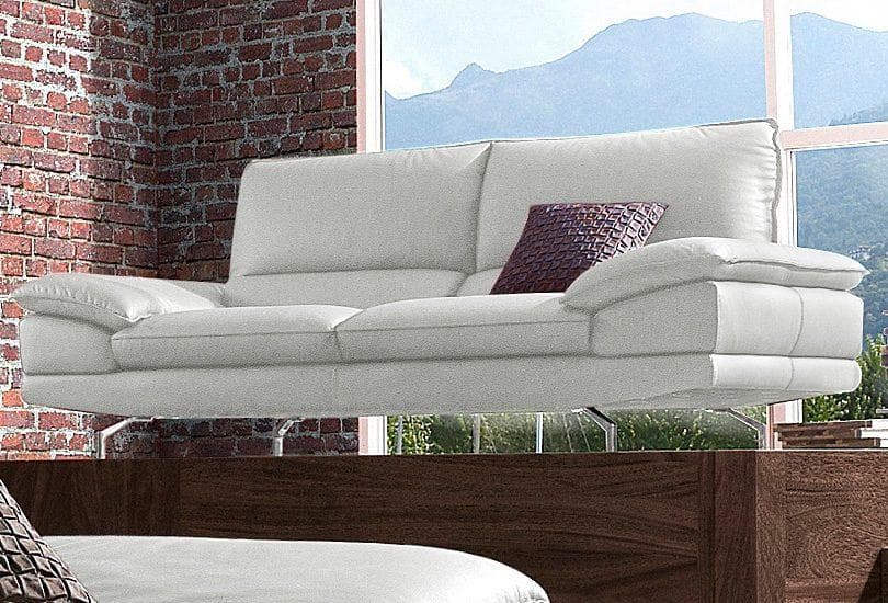 CALIA ITALIA Sofa Dave 2,5-Sitzer Grau Echtes Leder Modern