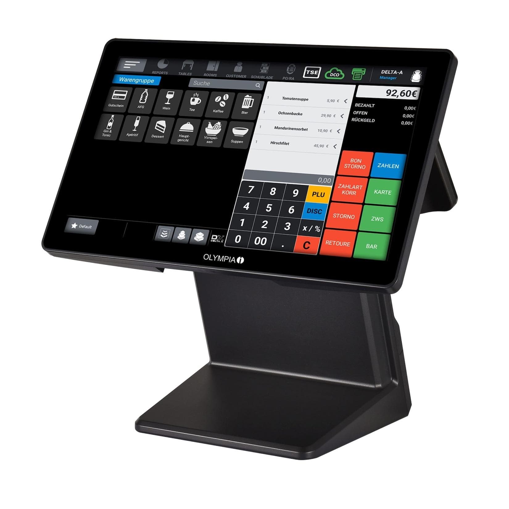 Olympia T400 Registrierkasse mit 15,6 Zoll Touchdisplay Handel & Gastro