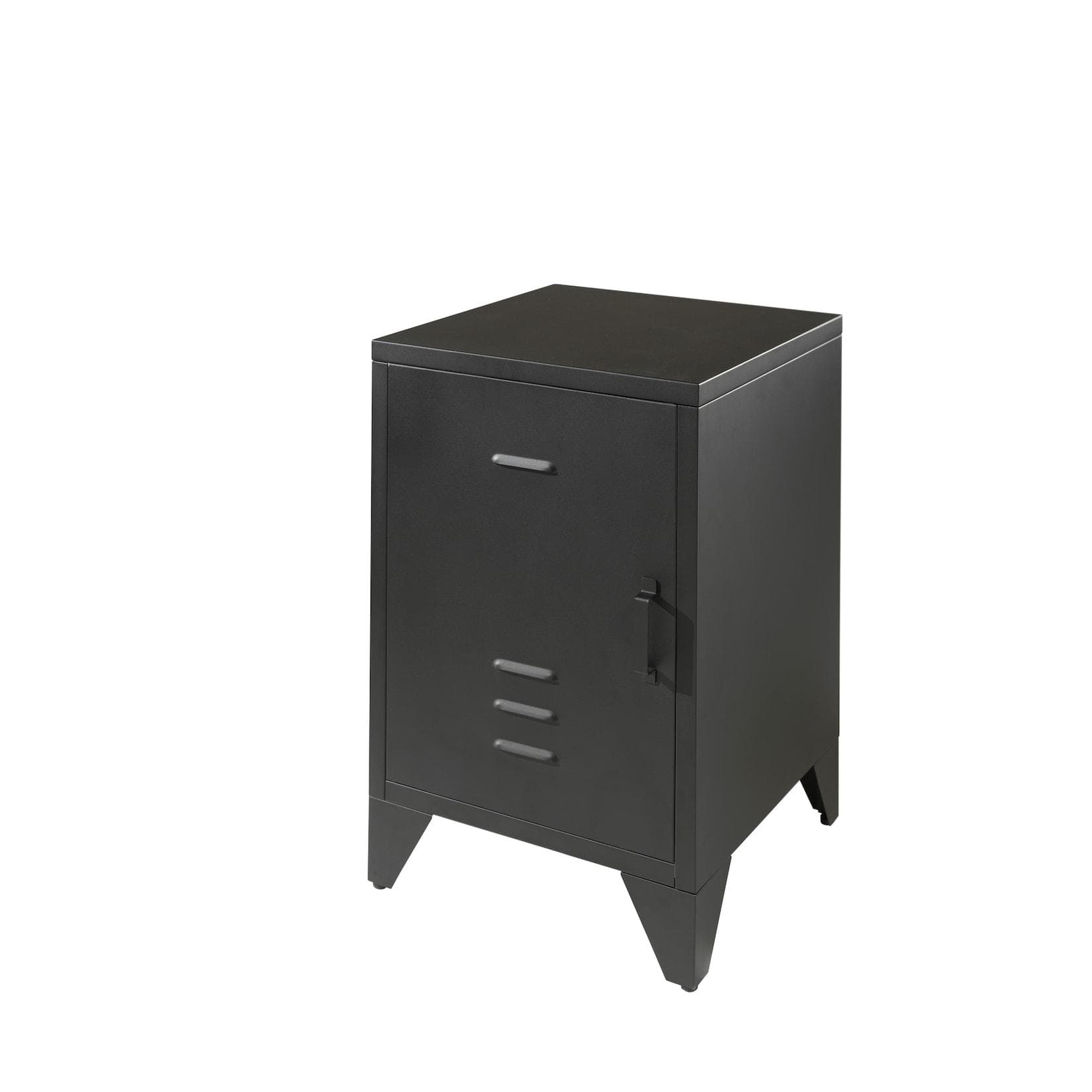 BRONXX Nachtkonsole Industrial-Look Metall Schwarz Matt