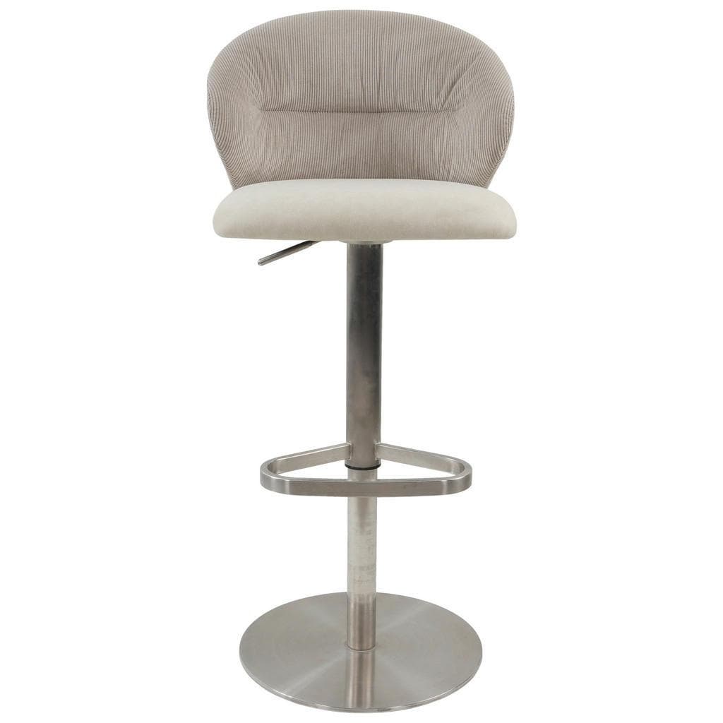 Mid.you Barhocker Cord Beige Metall Textil 360° drehbar