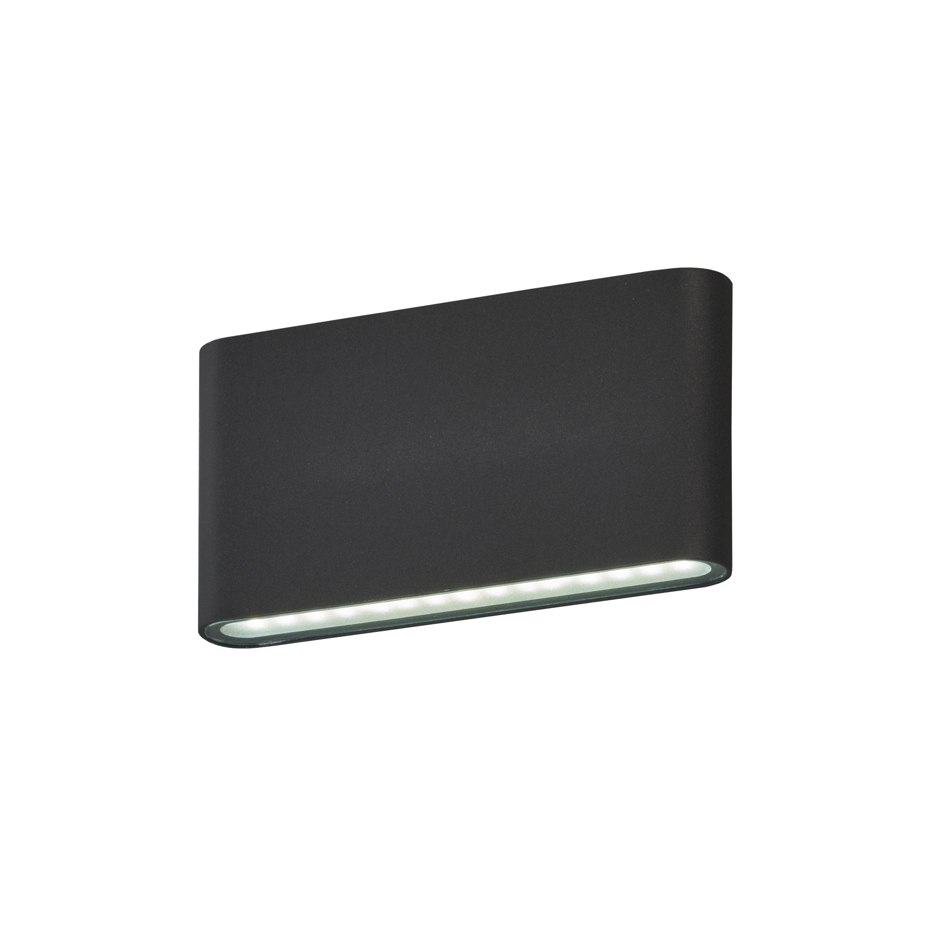 FISCHER & HONSEL SCONE LED Außen-Wandleuchte Schwarz Metall Glas Spritzwassergeschützt