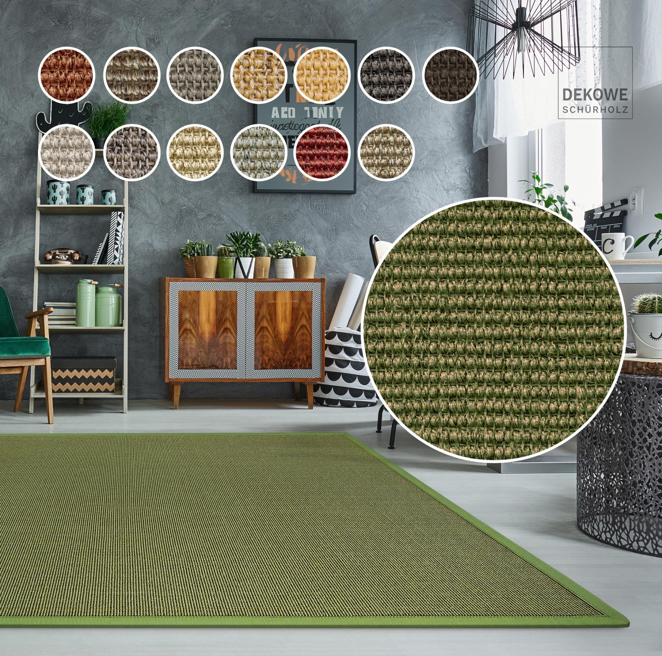 Dekowe Sisalteppich Mara S2: Hochwertiger Naturteppich mit Polyester-Bordüre