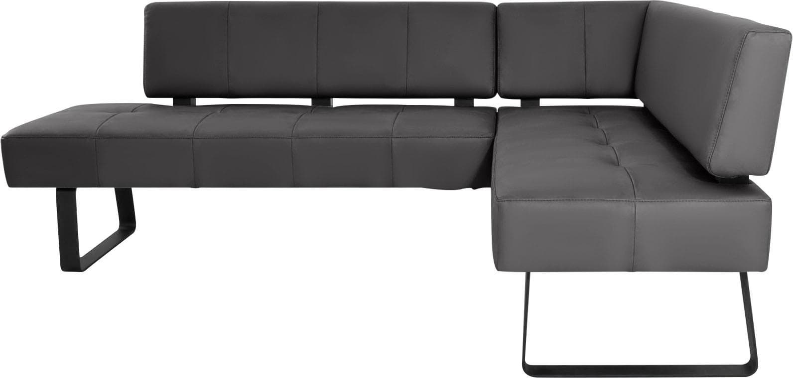 K+W Komfort & Wohnen Eckbank Spider II Leder Mocca 78 Schwarz