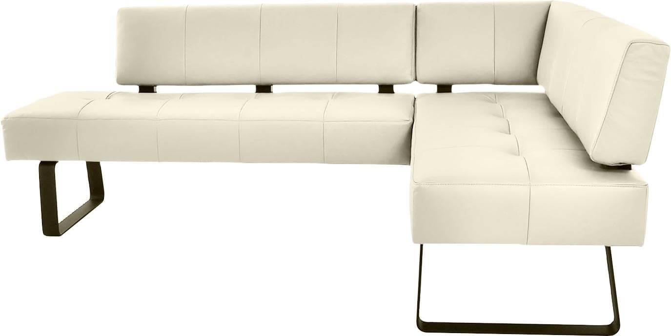 K+w Komfort & Wohnen Eckbank Spider II Weiß Schwarz Leder