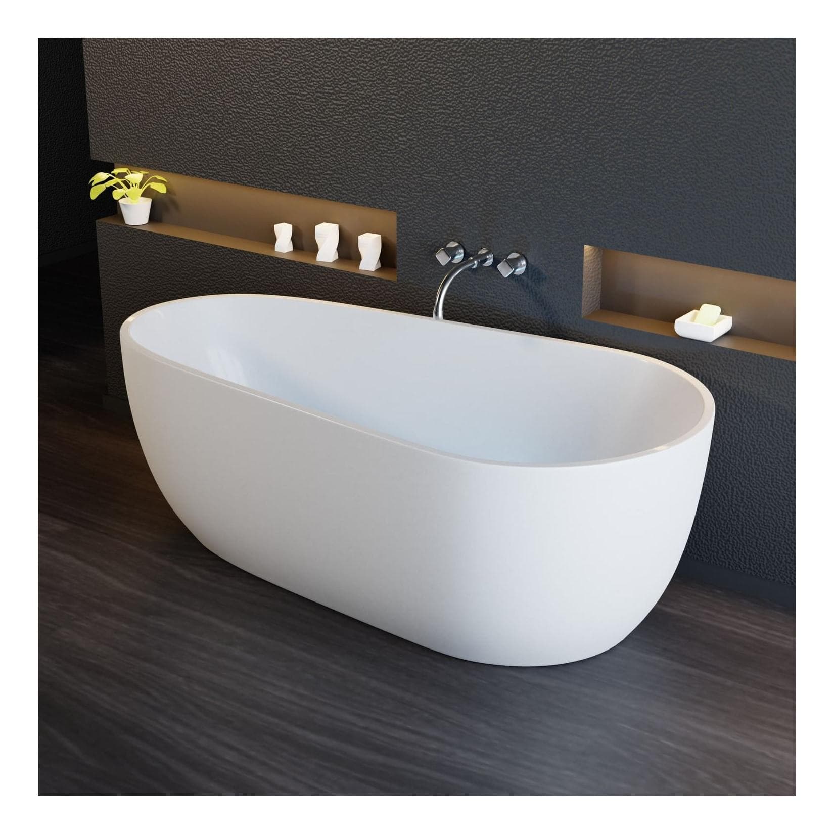 TroniTechnik Freistehende Badewanne DIA 170x80x58 cm Acryl