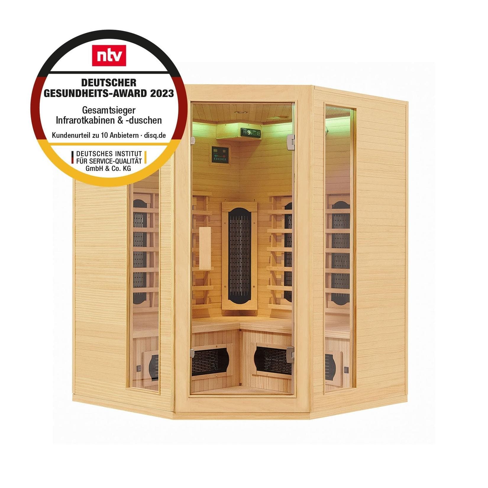 Artsauna Infrarotkabine Nyborg E150K – 4 Personen LED-Farblicht