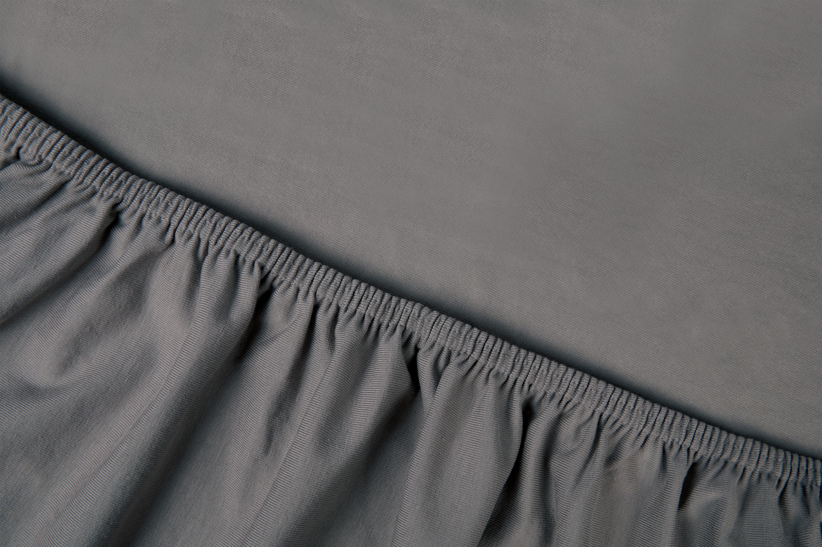Kayori Spannbettlaken Edo Mako-Satin Antrazit 100% Bio-Baumwolle