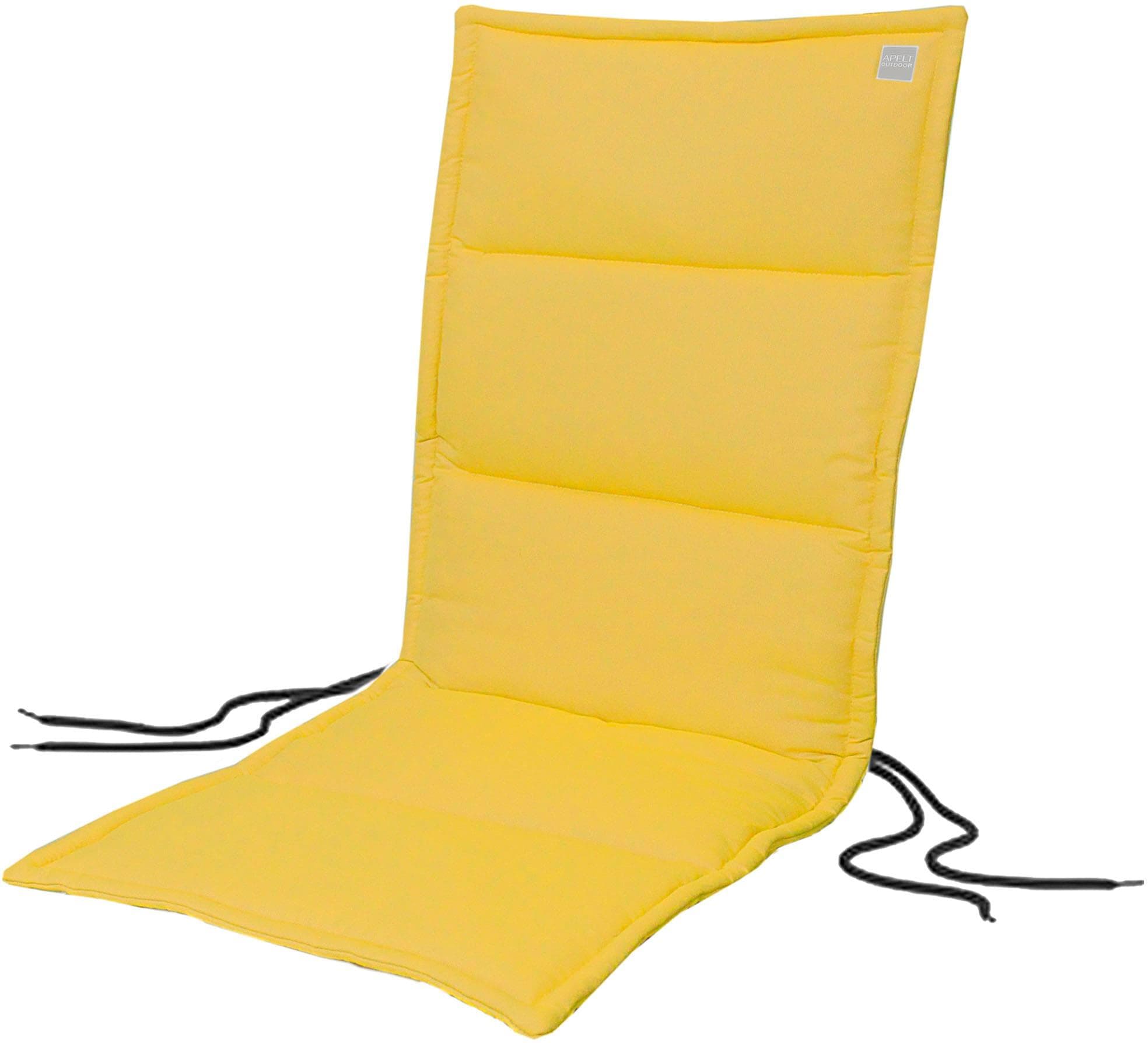 Gelbes Outdoor-Stuhlkissen aus Baumwolle und Polyester