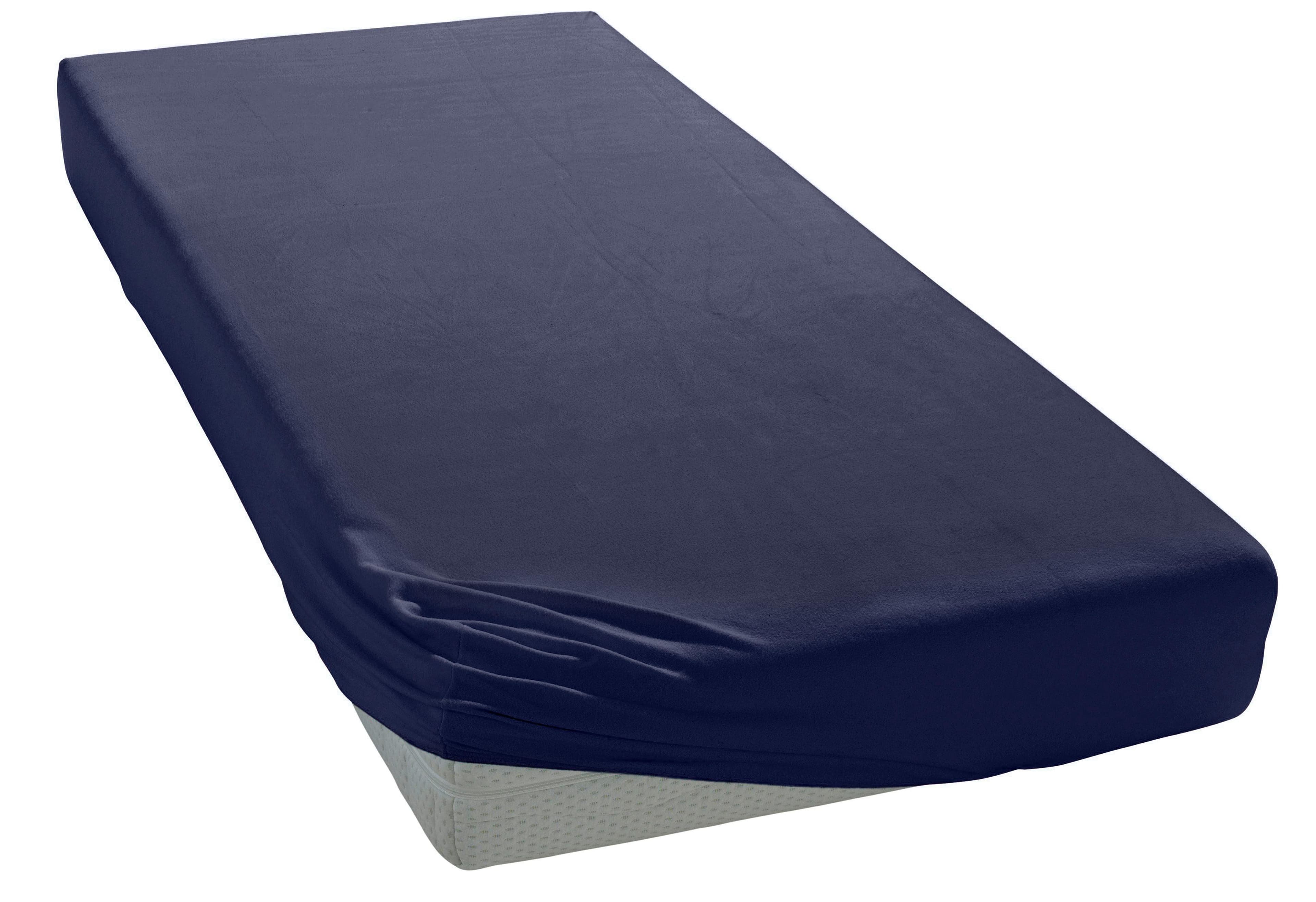 ELEGANTE Spannbettlaken Marineblau Mako-Jersey 180-200x200-220 cm