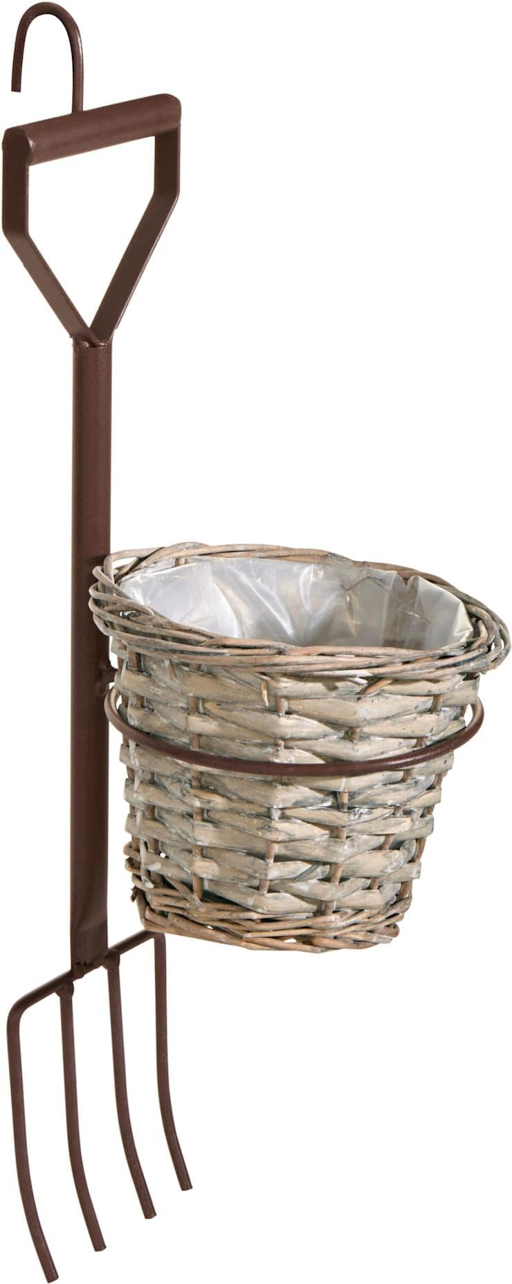 Pflanzkübel GASPER 2er-Set braun-natur Metall Weide
