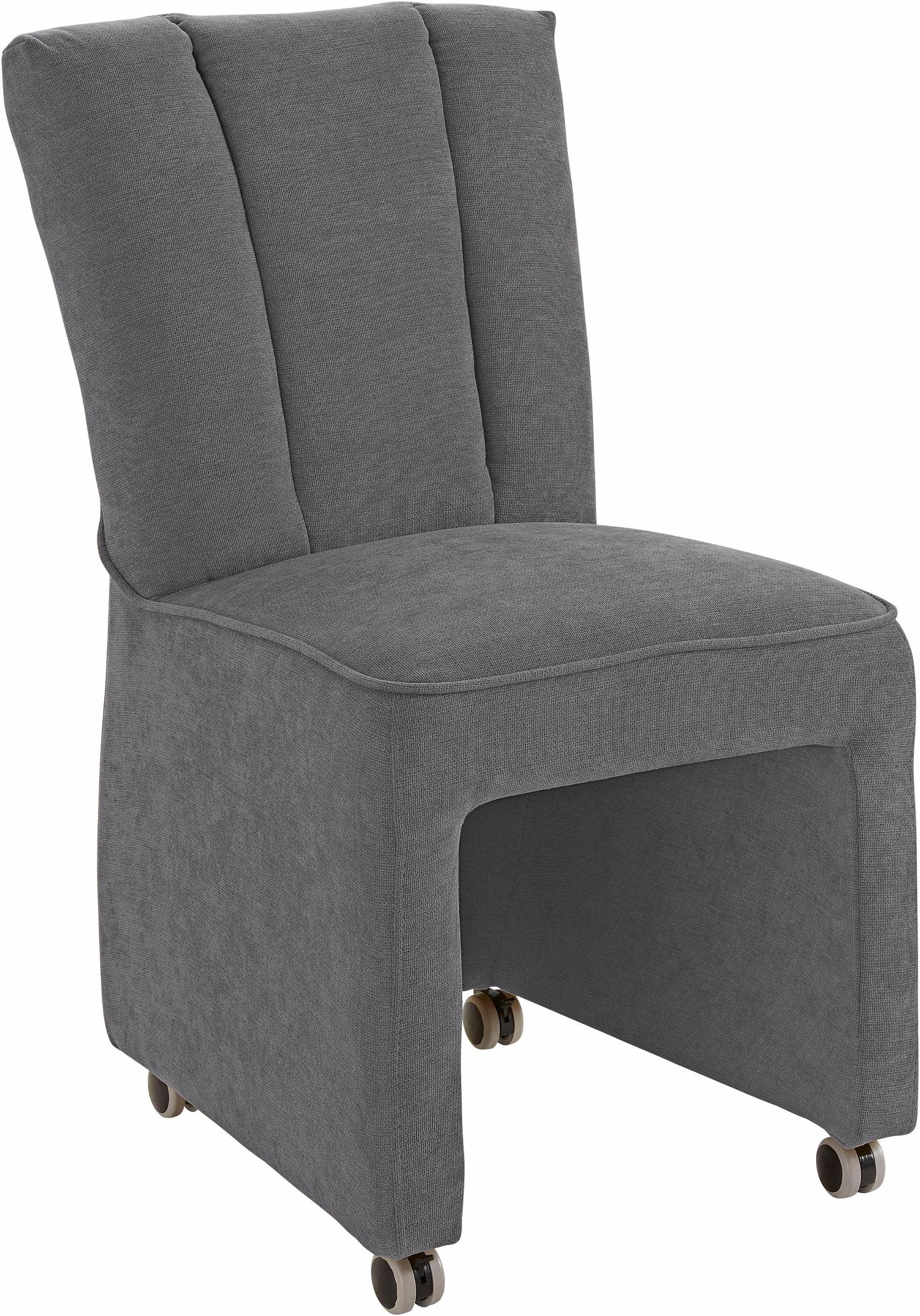 EXXPO Sessel Costa Anthrazit Massivholz Webvelours