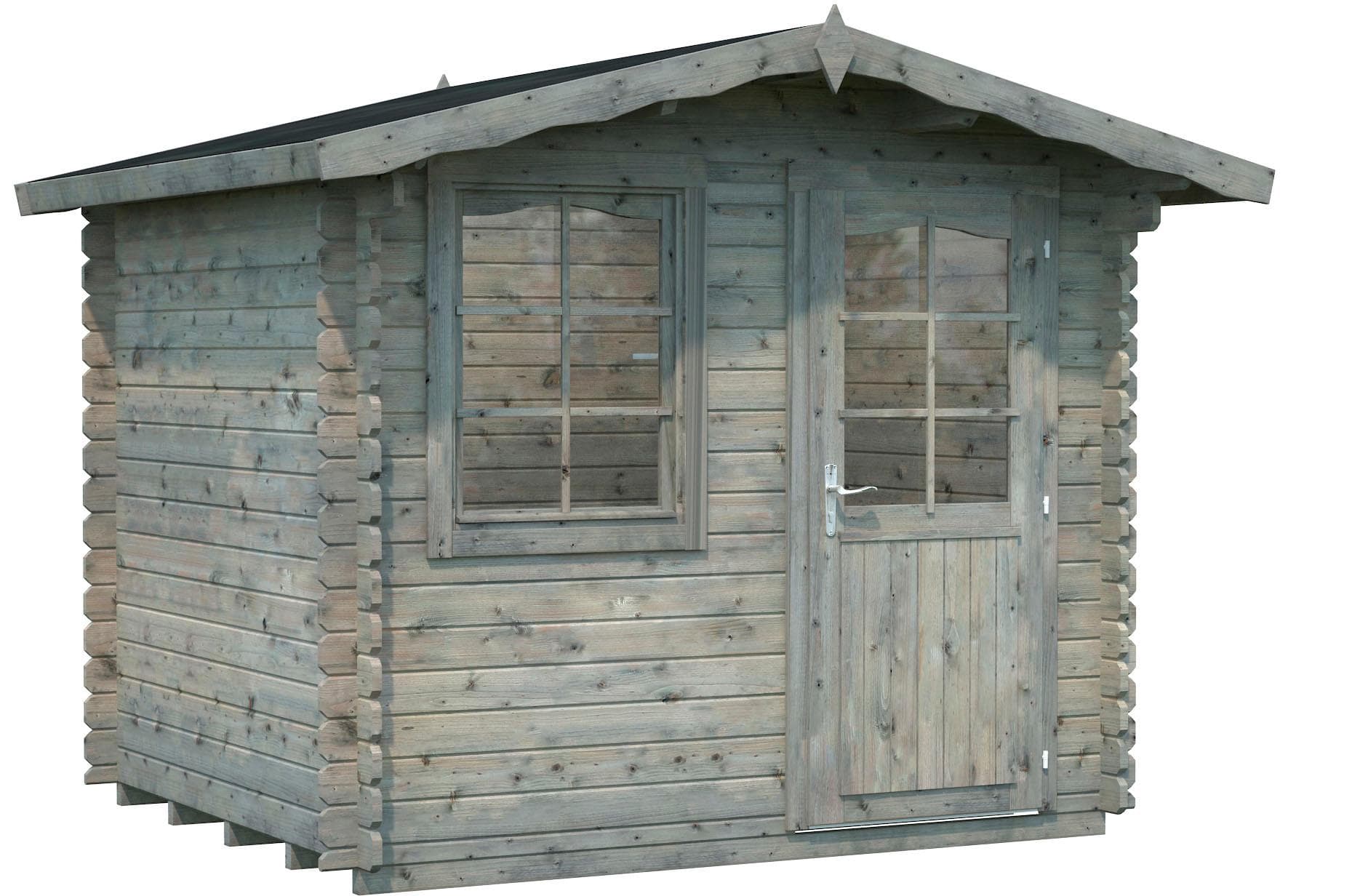 Gartenhaus aus Massivholz im Blockbohlensystem