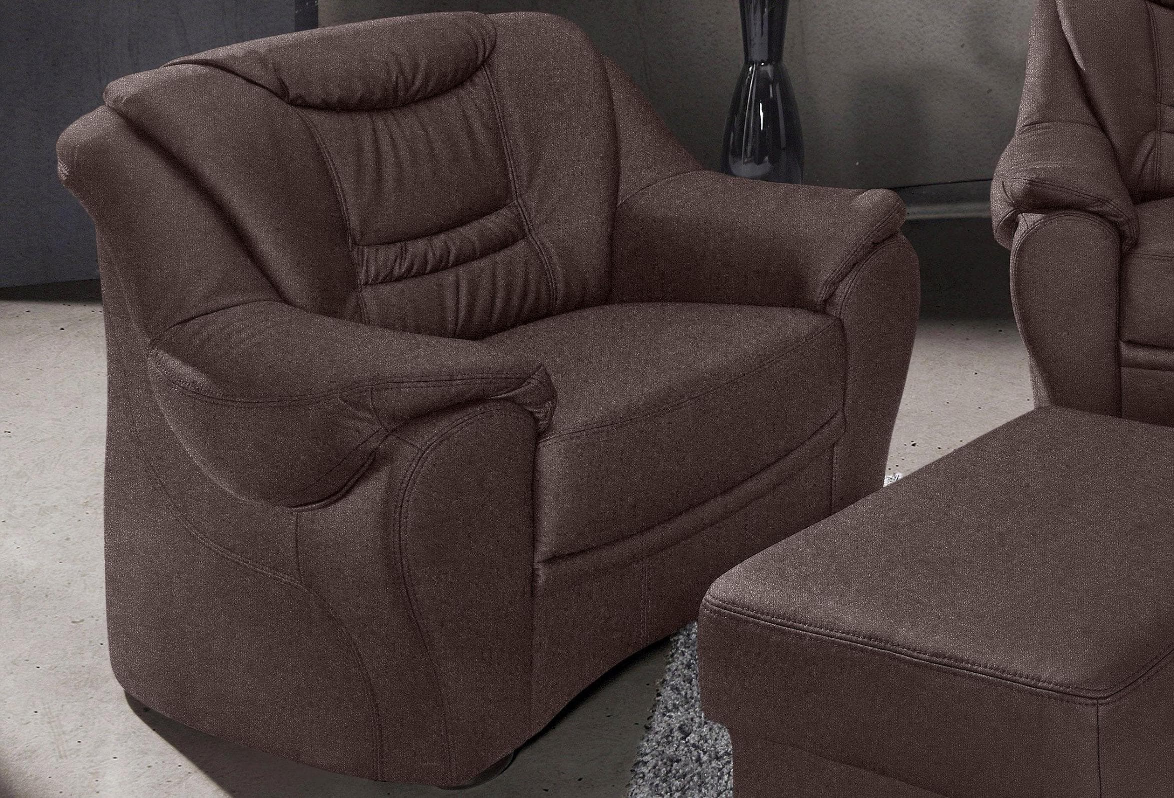 Sessel SIT & MORE Benson Dunkelbraun Luxus-Microfaser