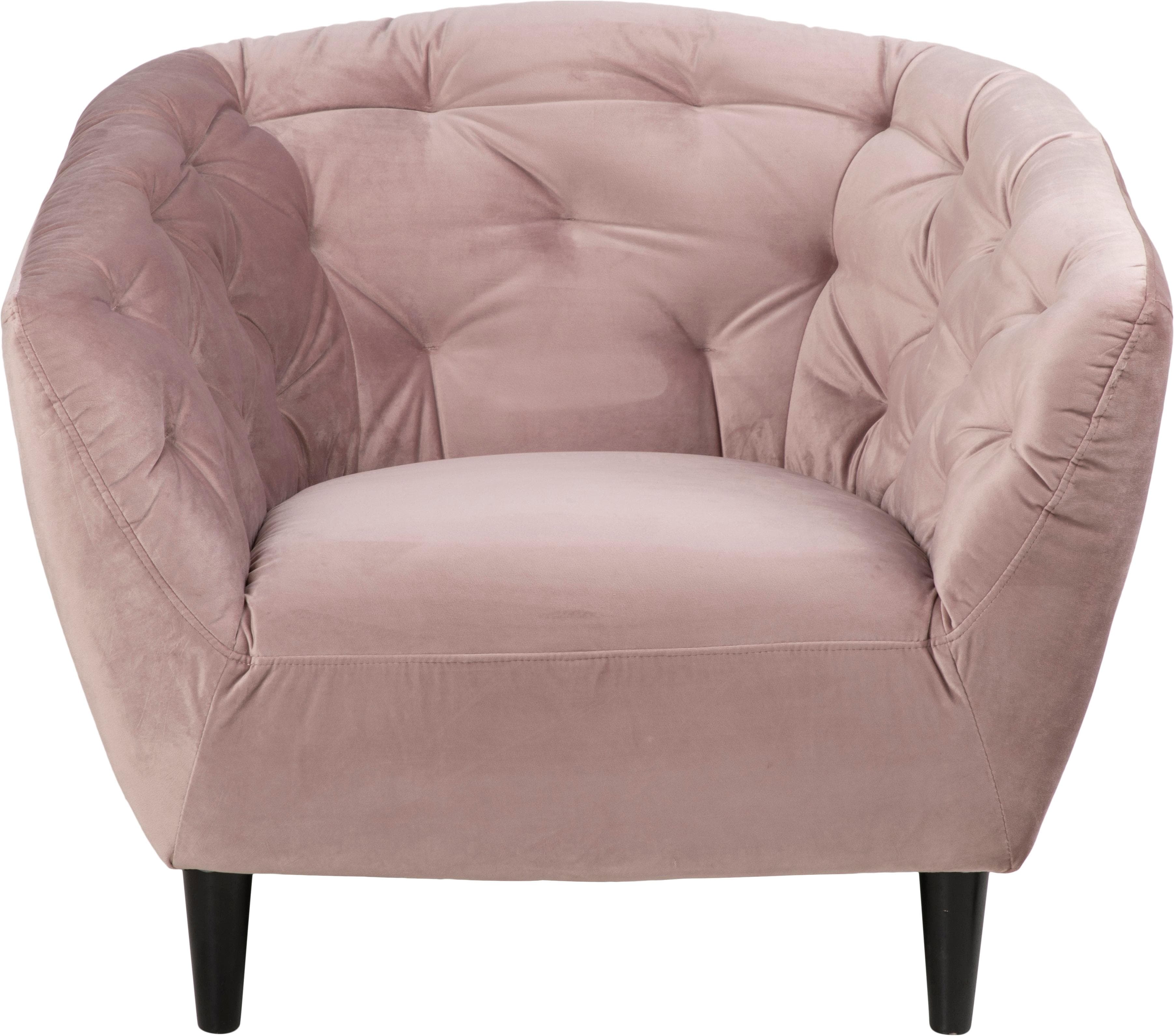ACTONA GROUP Loungesessel Ria Rosa Samtstoff Massivholz