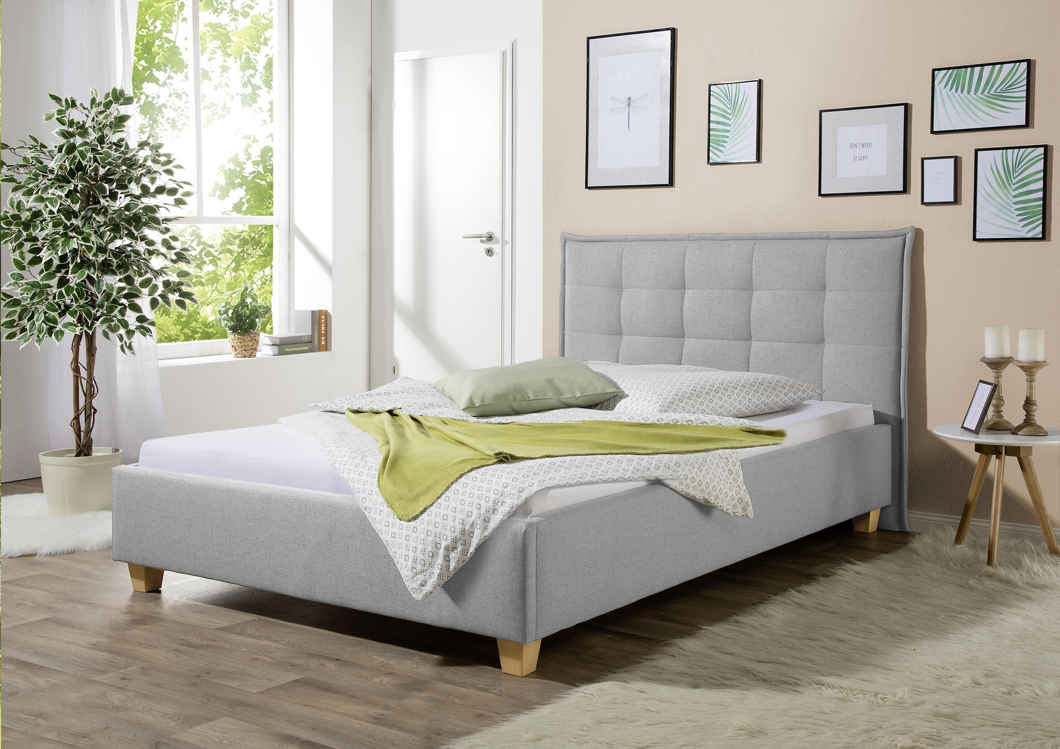 Polsterbett MAINTAL Retlaw Hellgrau Modernes Bettgestell