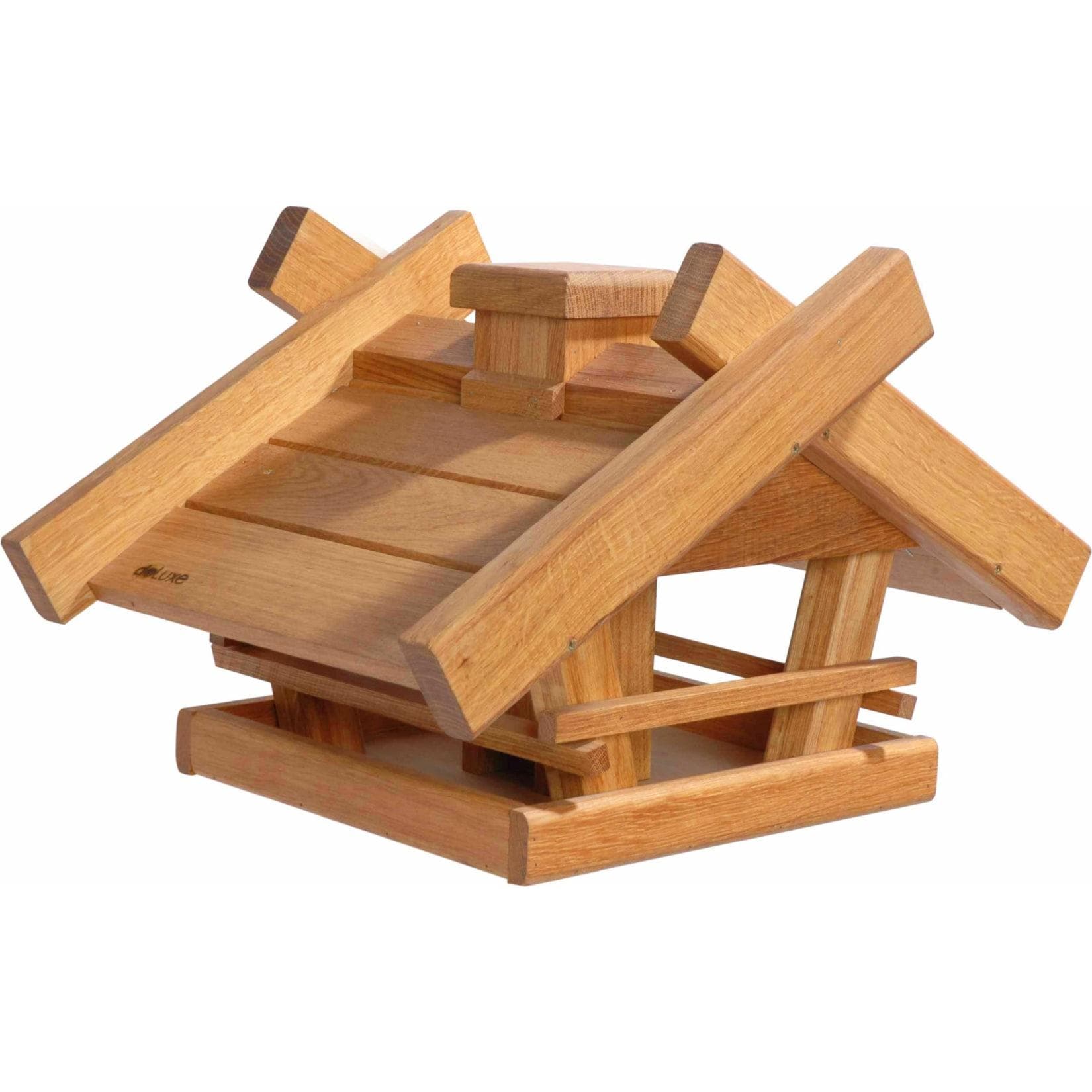 LUXUS-VOGELHAUS Gartenwald Eiche Vogelhaus mit Futtersilo