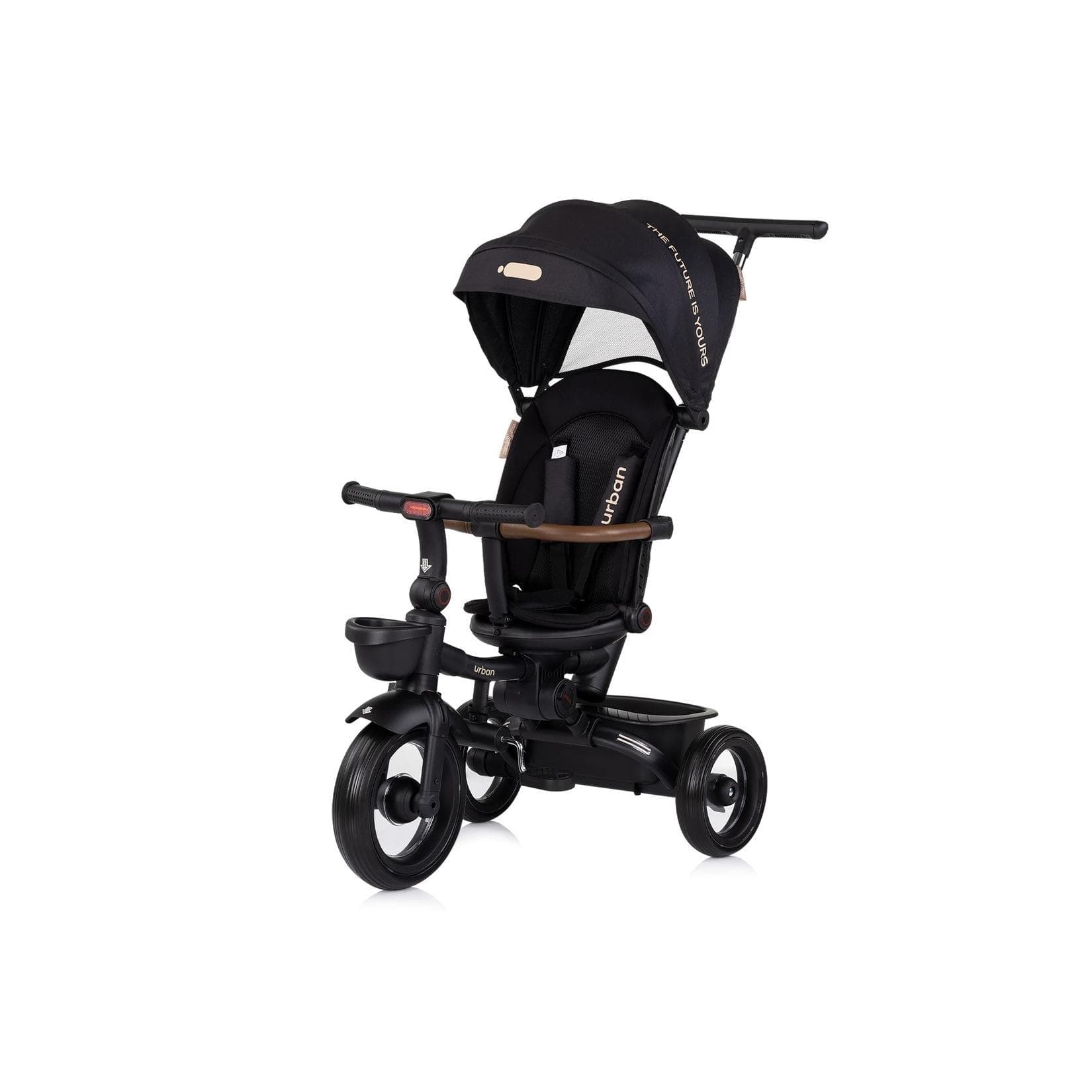 Chipolino Dreirad Urban mit Licht, klappbar, Korb schwarz