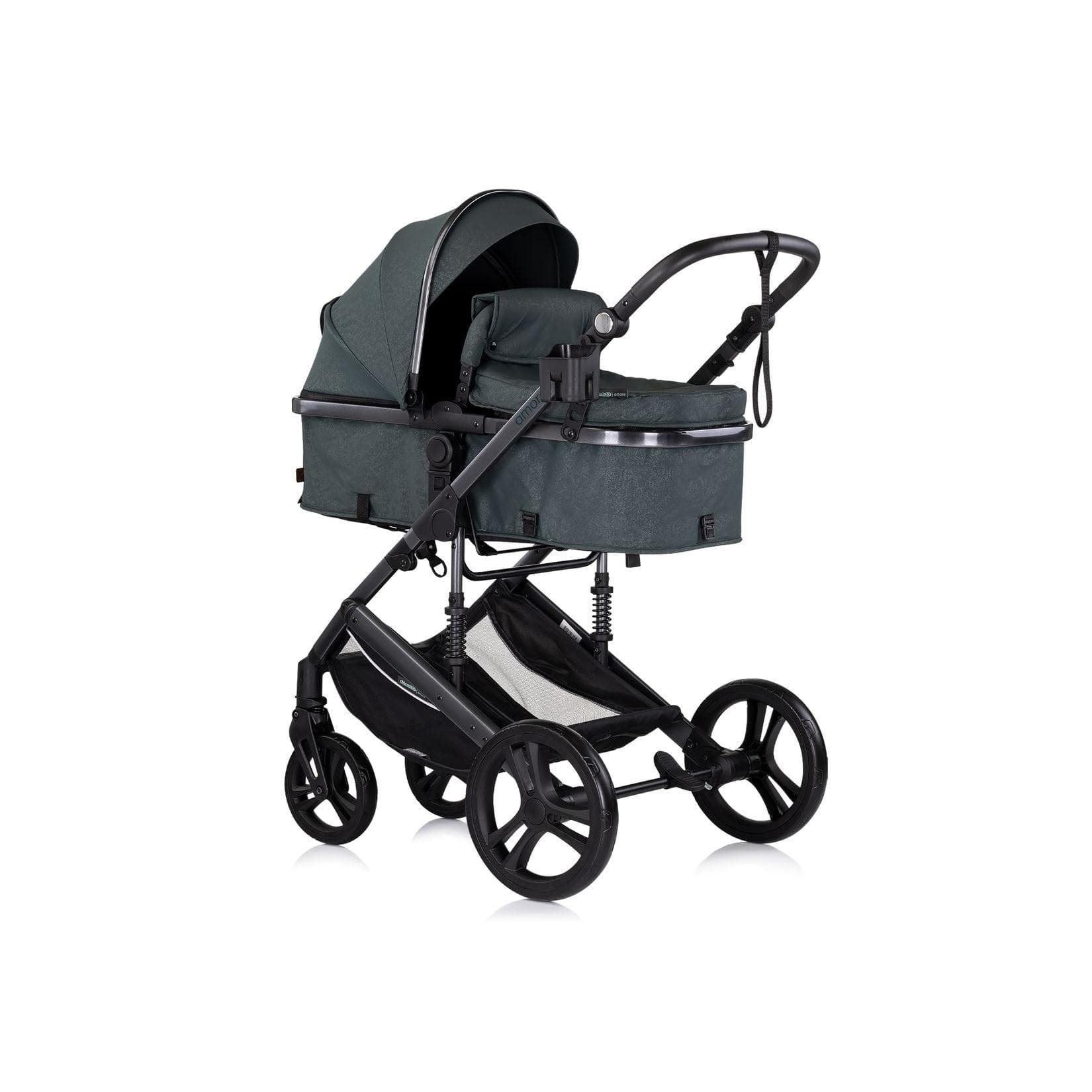 Chipolino Kinderwagen 3 in 1 Amore Babyschale Adapter Wickeltasche Fußabdeckung Tuerkis
