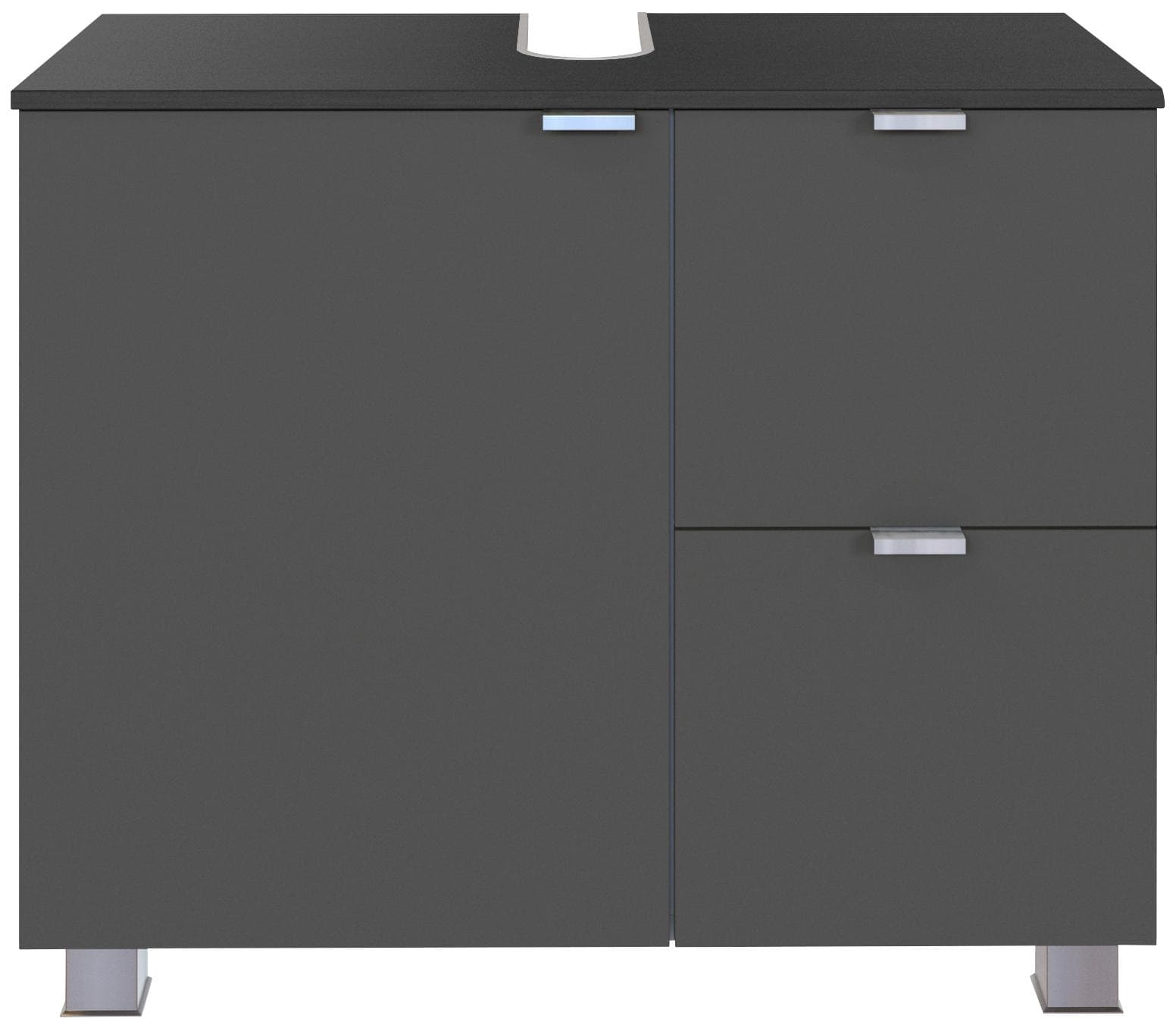 WELLTIME Bauska Waschbeckenunterschrank Grau 70cm
