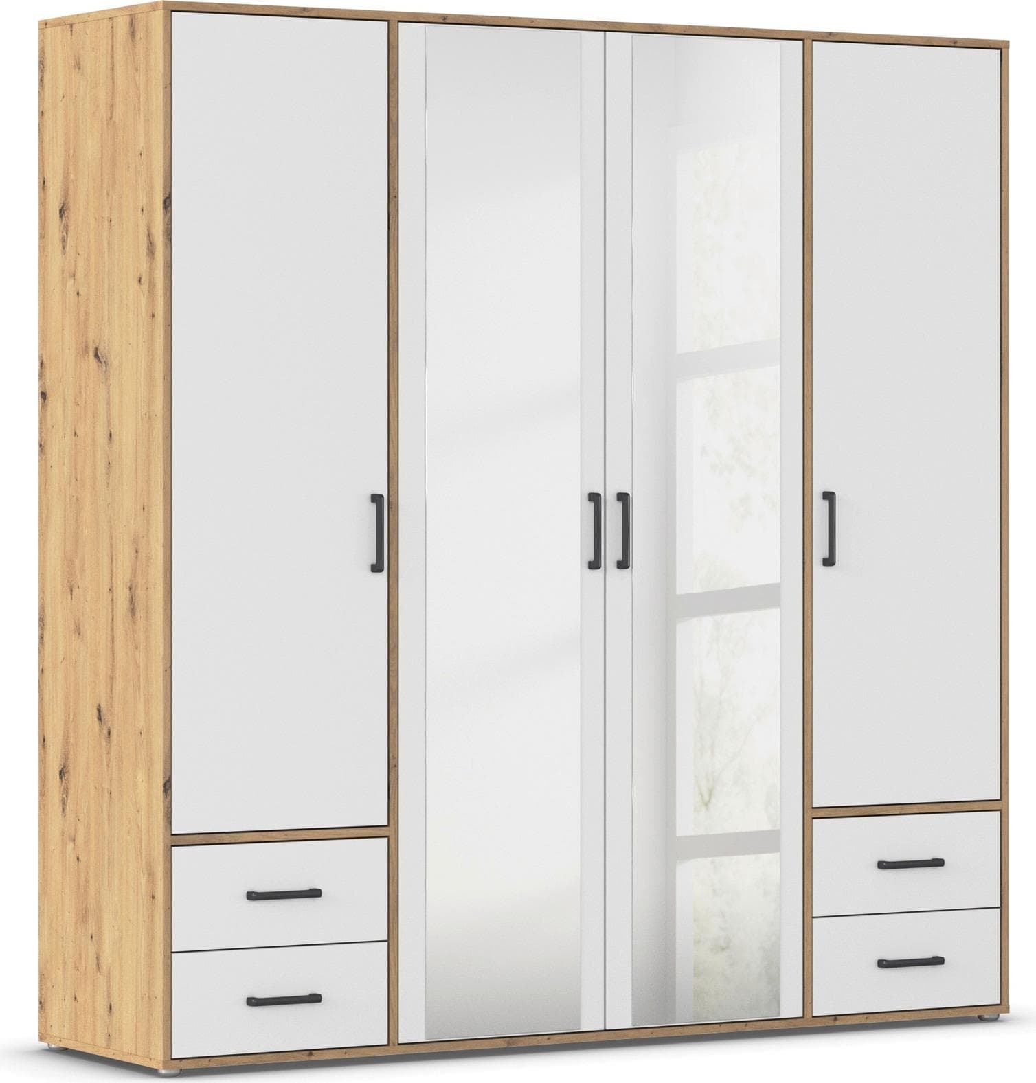 Rauch Voyager Drehtürenschrank Weiß Eiche Artisan Modern