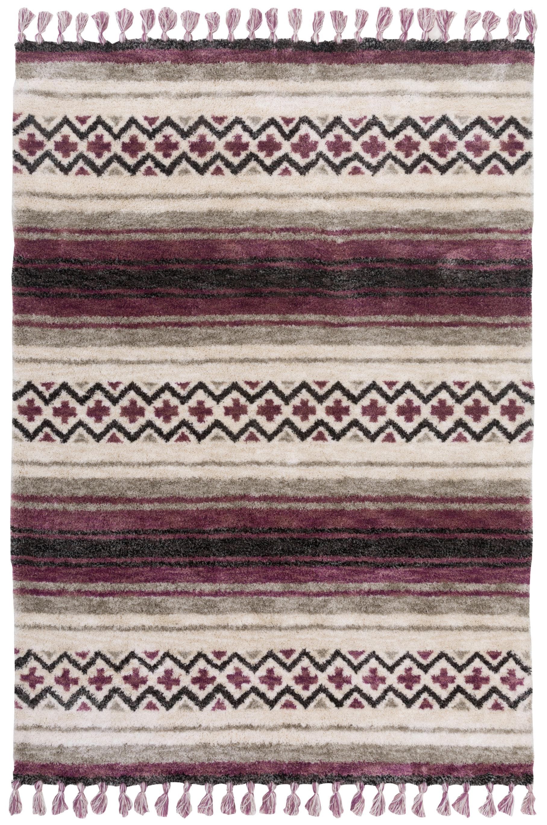 Gino Falcone Kelim Teppich Lila Kunstfaser