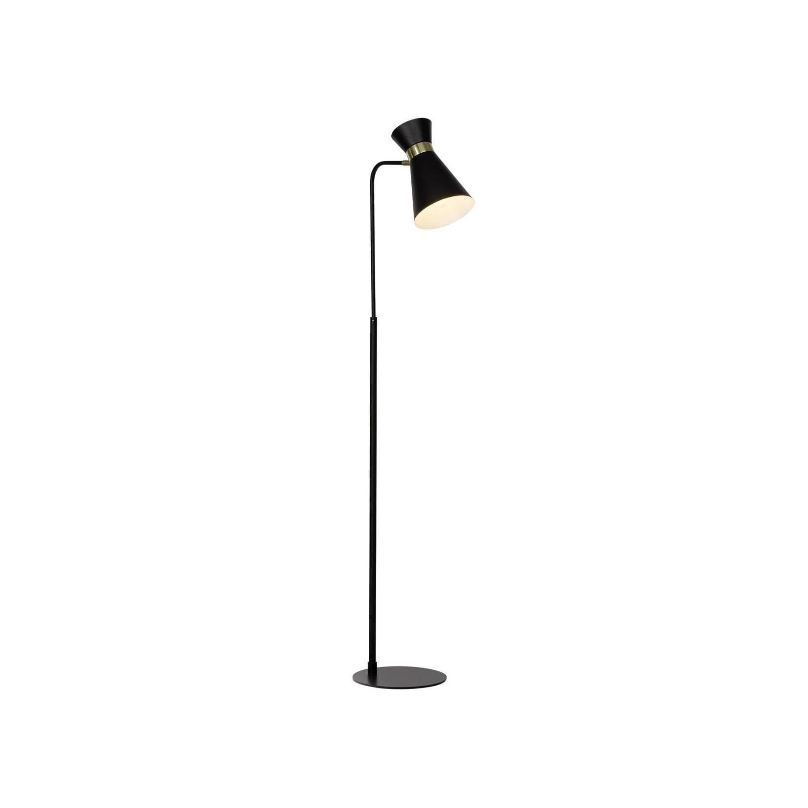BRILLIANT Goldy Stehlampe Schwarz/Gold mit Fußschalter