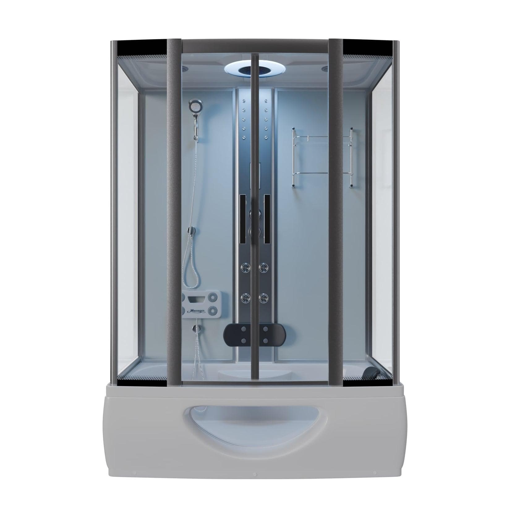TroniTechnik Eckdusche IKARIA Acrylbadewanne mit Farblichttherapie