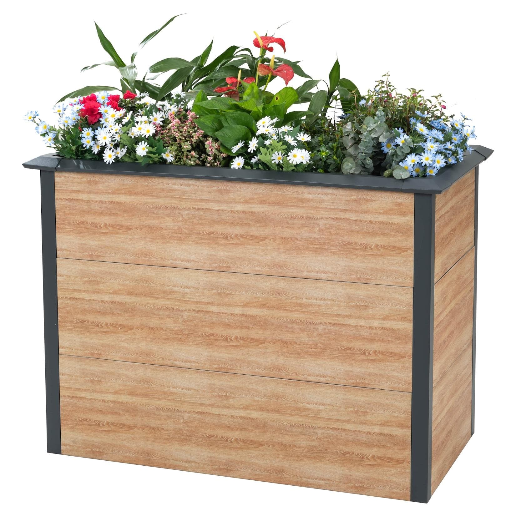 Westmann Hochbeet Primus-Multi M mit Schneckenschutz Holzoptik Anthrazit