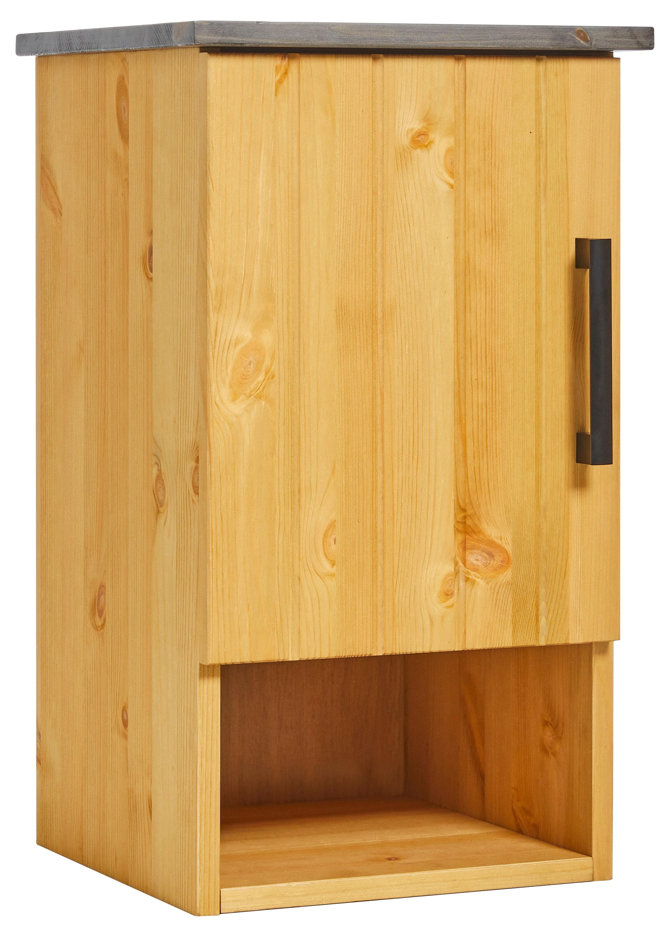 Welltime Hängeschrank Mary Massivholz Landhaus-Stil Natur Anthrazit