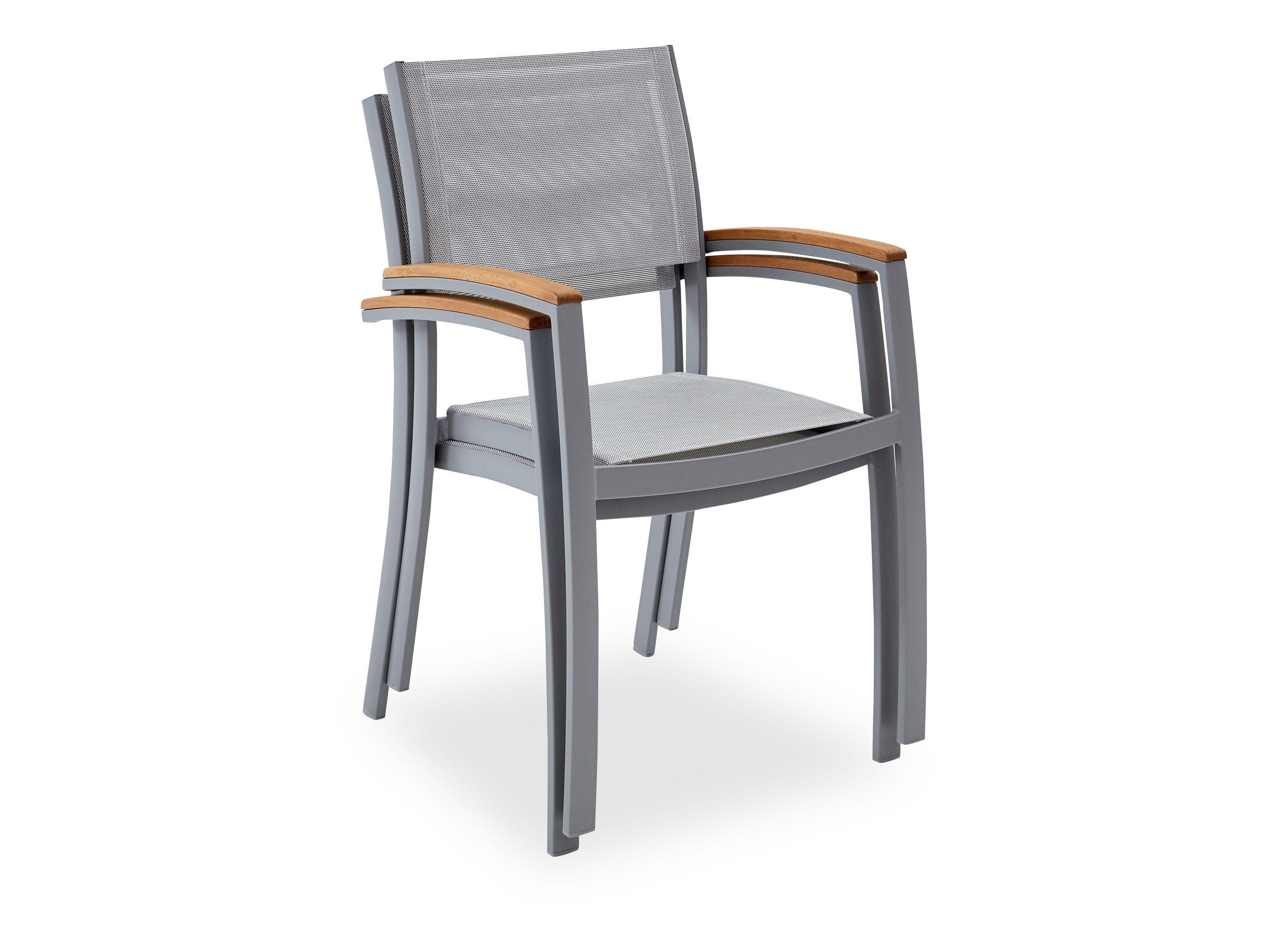 Outdoor Gartenstuhl SYLT Grau Metall Klappstuhl