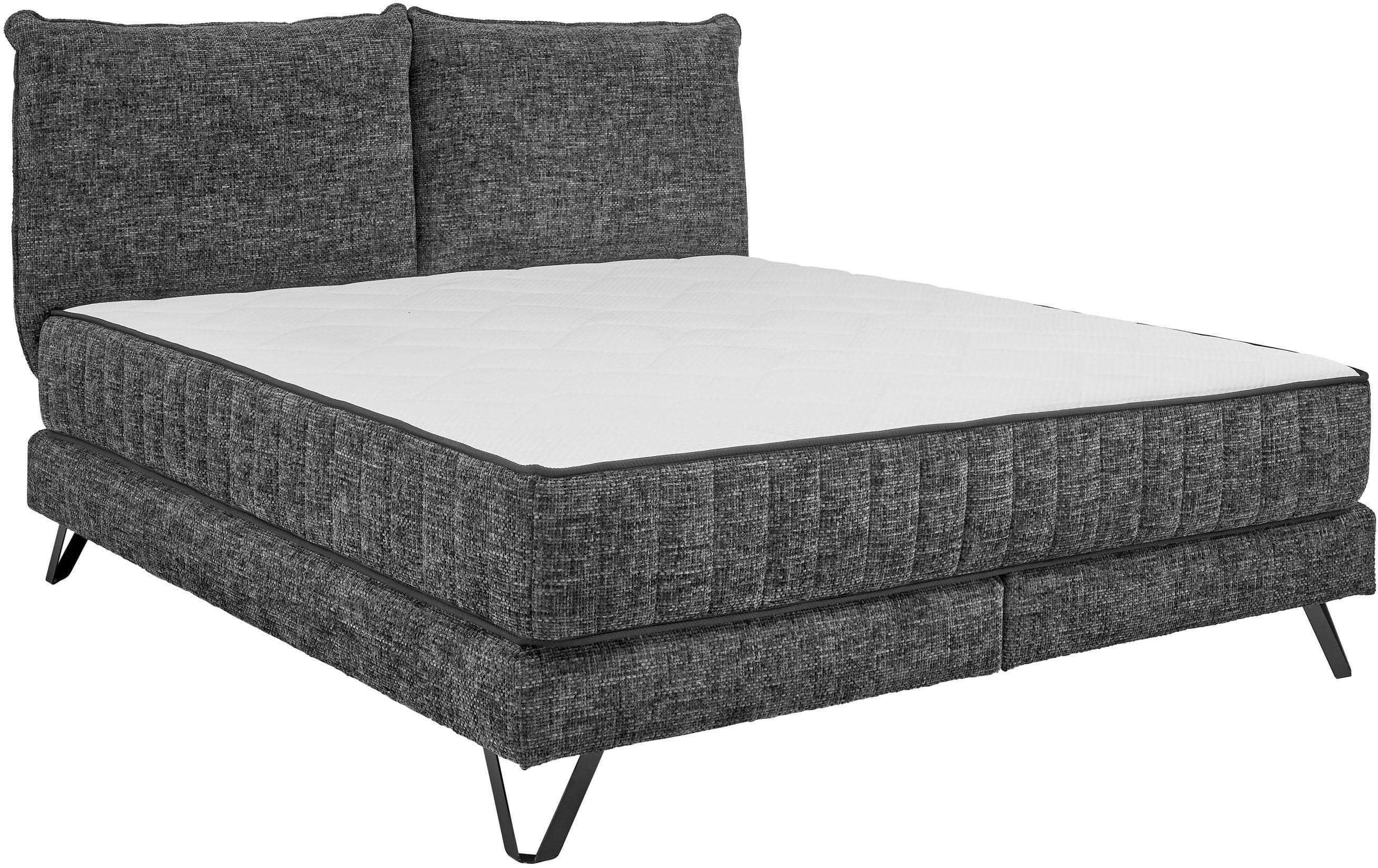 Boxspringbett Baldwin Set One by Musterring Anthrazit 180x200 cm Duo-Matratze