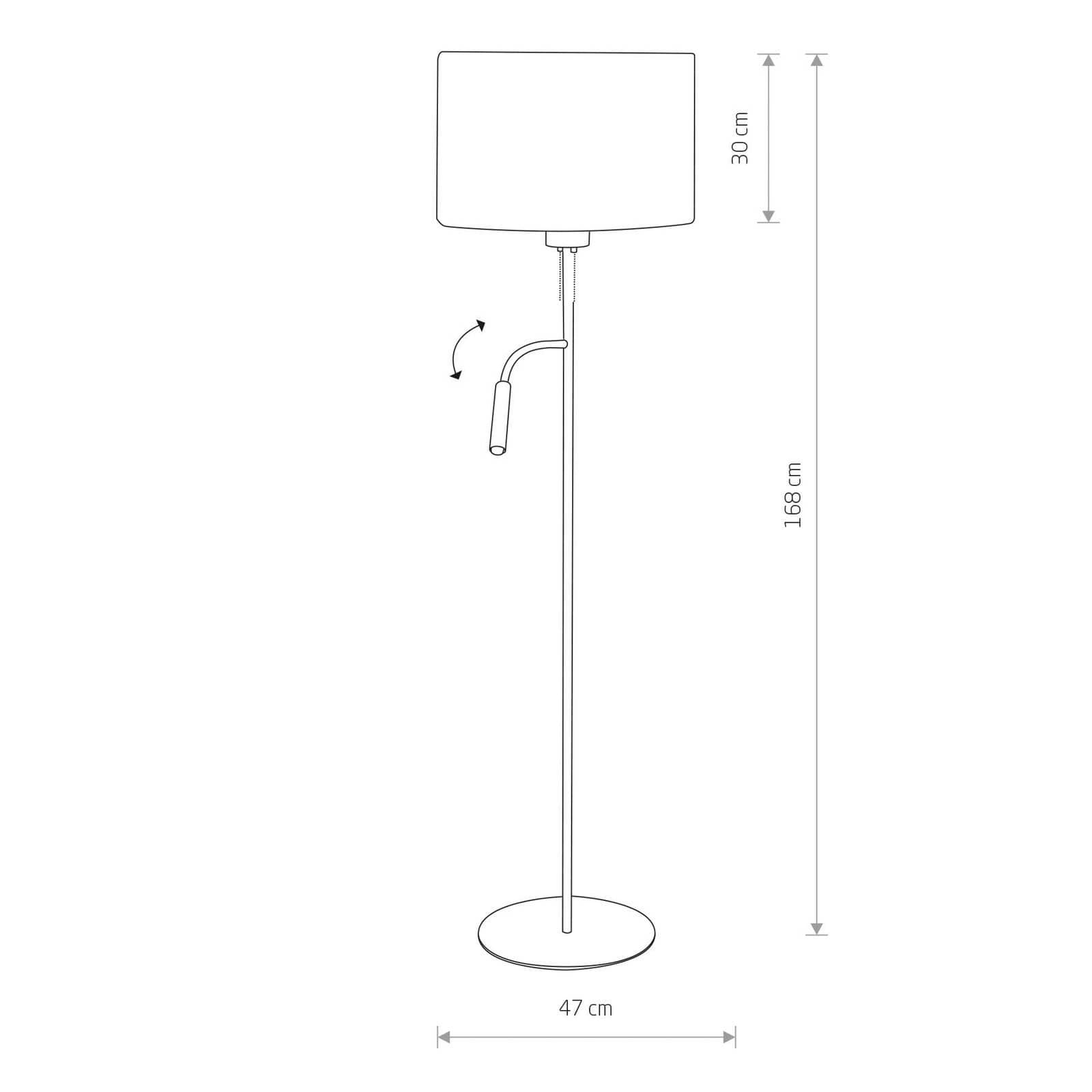 Stehleuchte Hotel Plus mit Leselampe, weiß