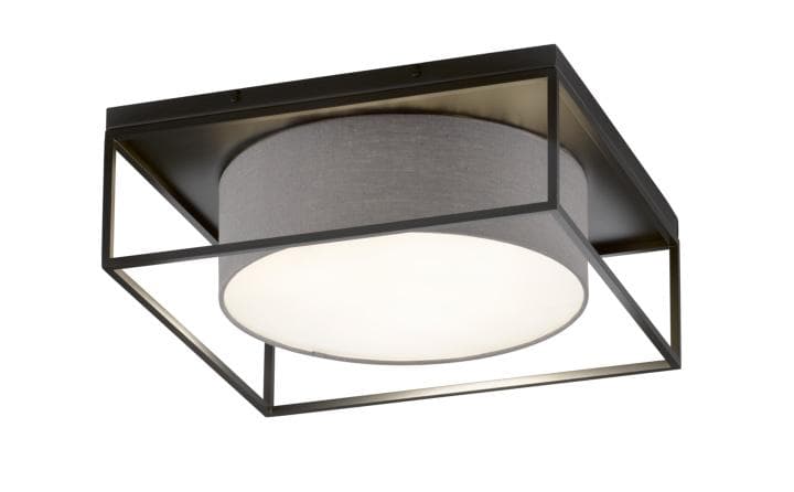 FISCHER & HONSEL Deckenleuchte Carre Grau/Schwarz Metall