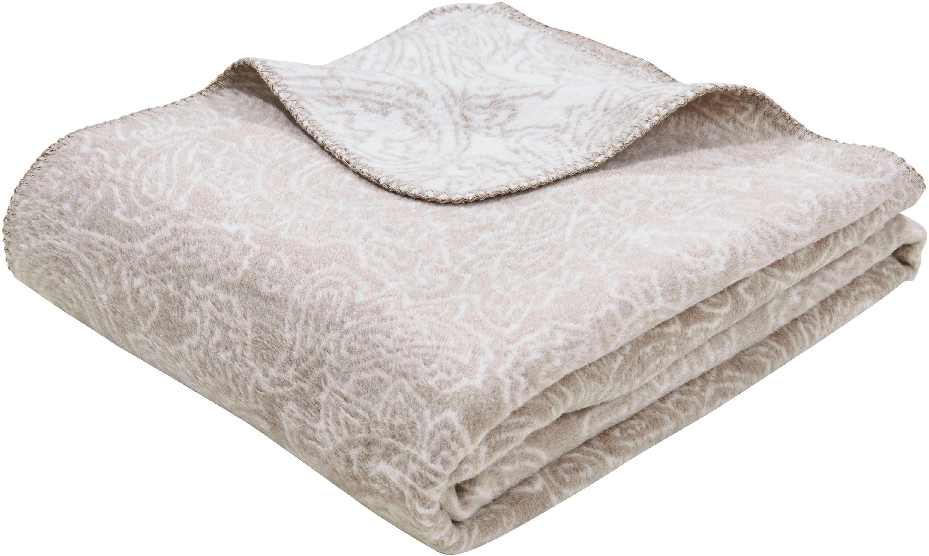 done. Wohndecke PAYSON Beige Paisley Doubleface Baumwolle