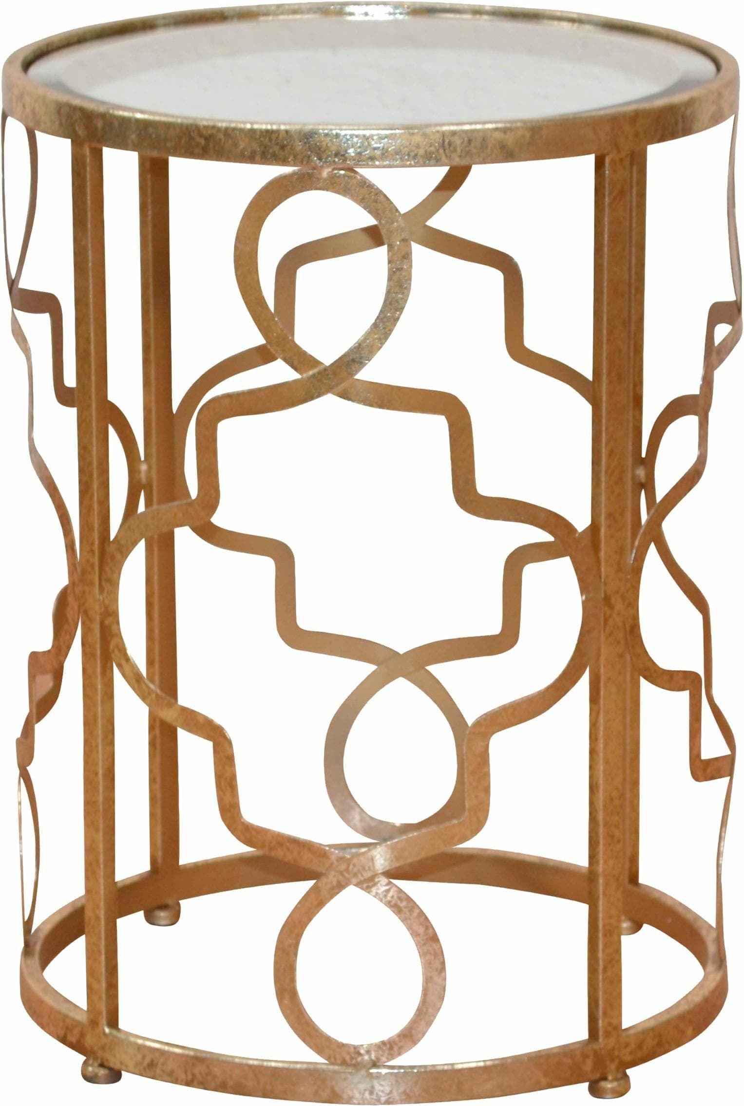 Beistelltisch LEONIQUE Noëlle Gold Spiegelglasplatte