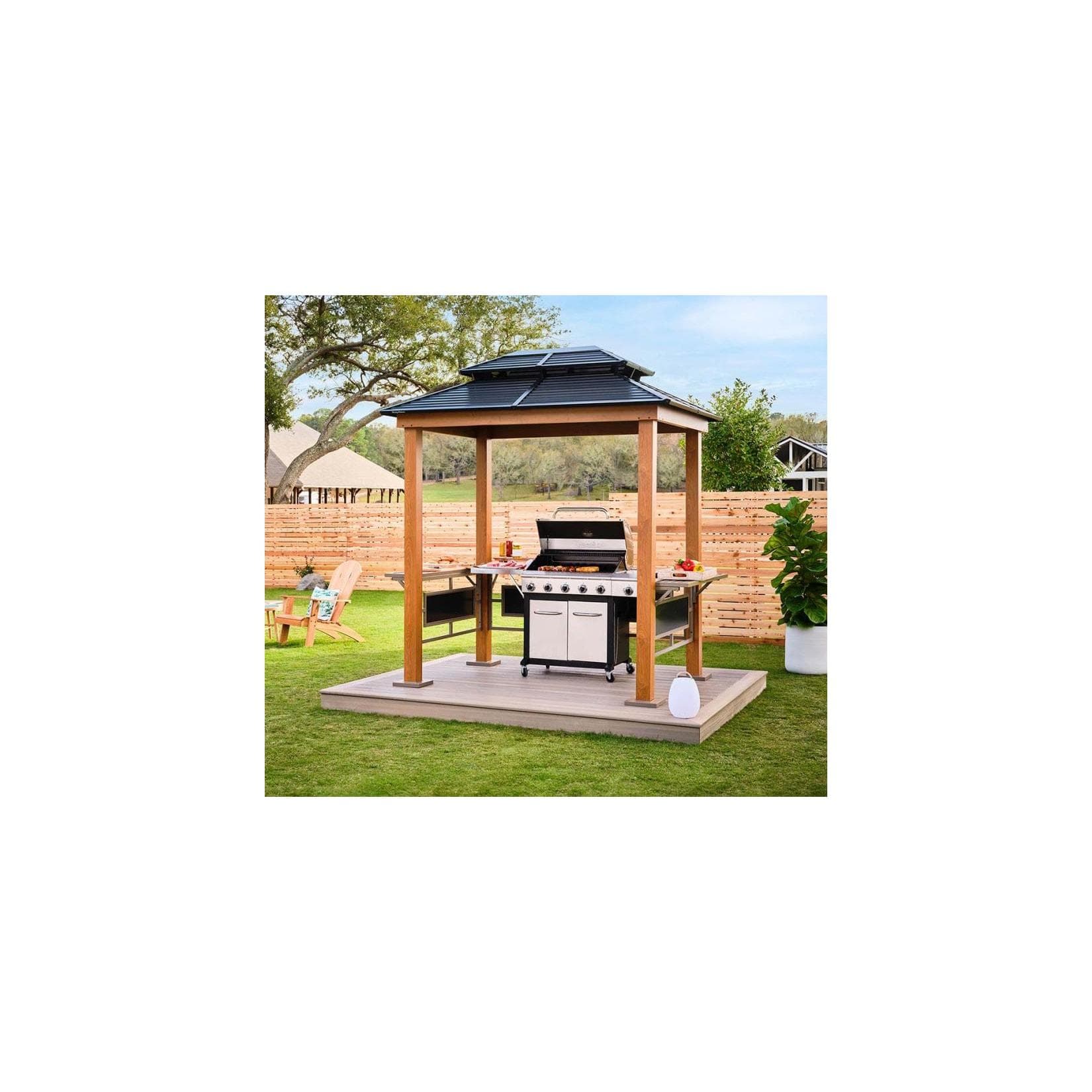 Sojag Grillpavillon Maui Holzoptik Aluminium