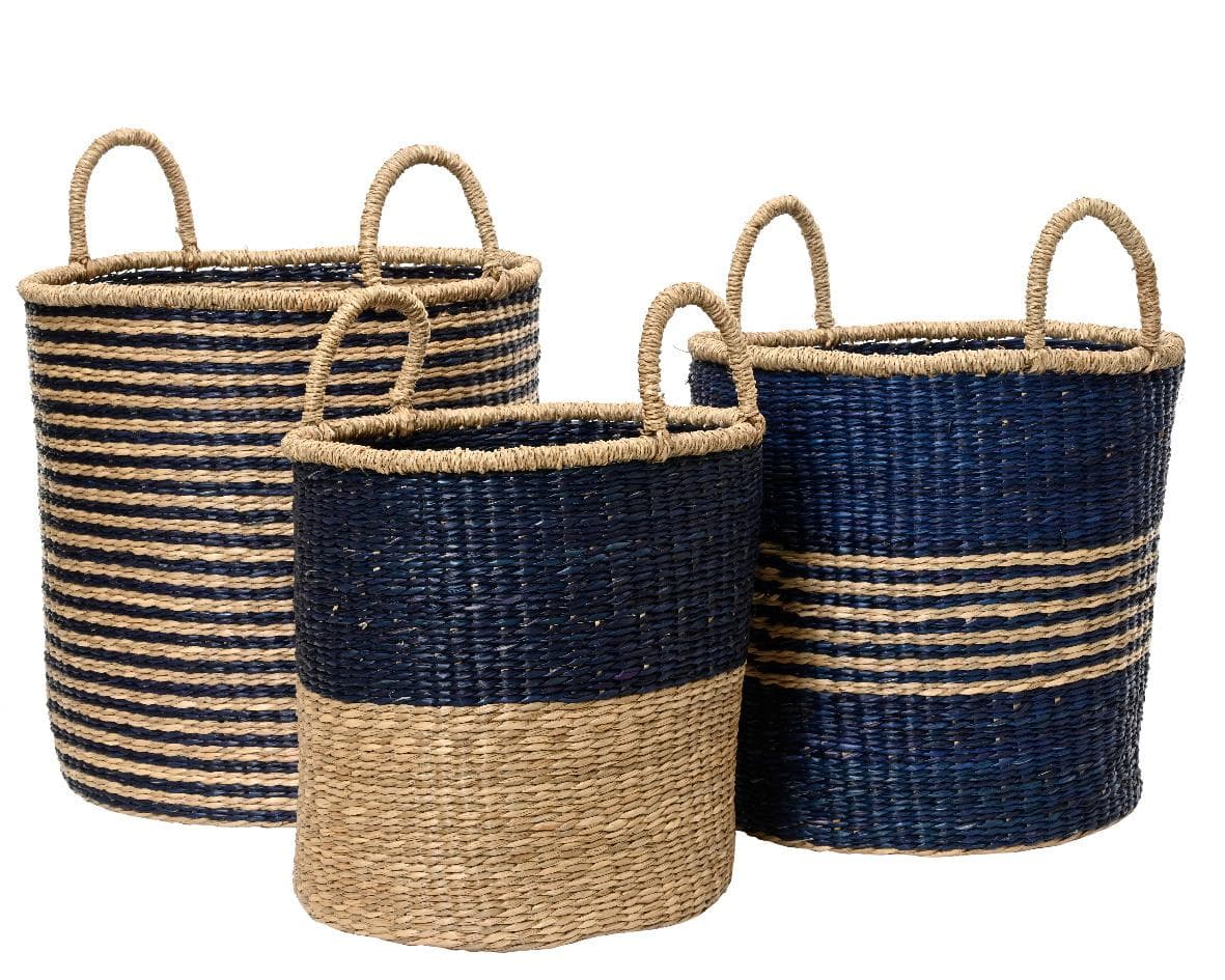 Korb groß Blau Seegras