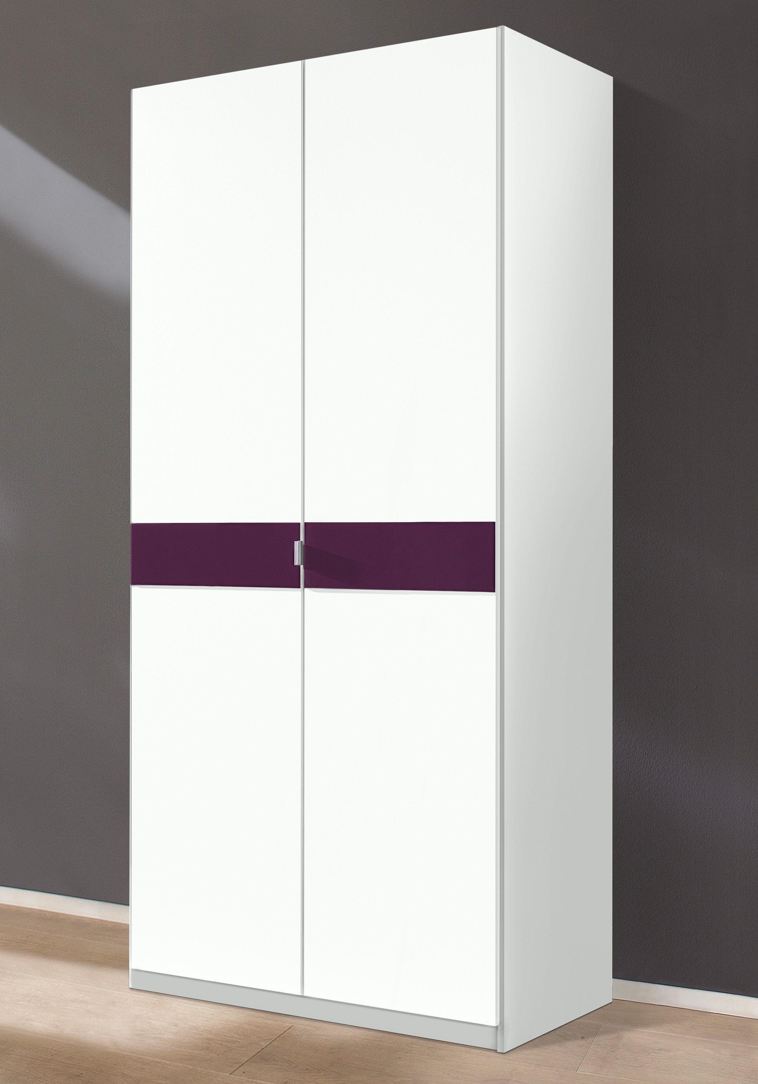 Kleiderschrank mit farbiger Glasoberfläche