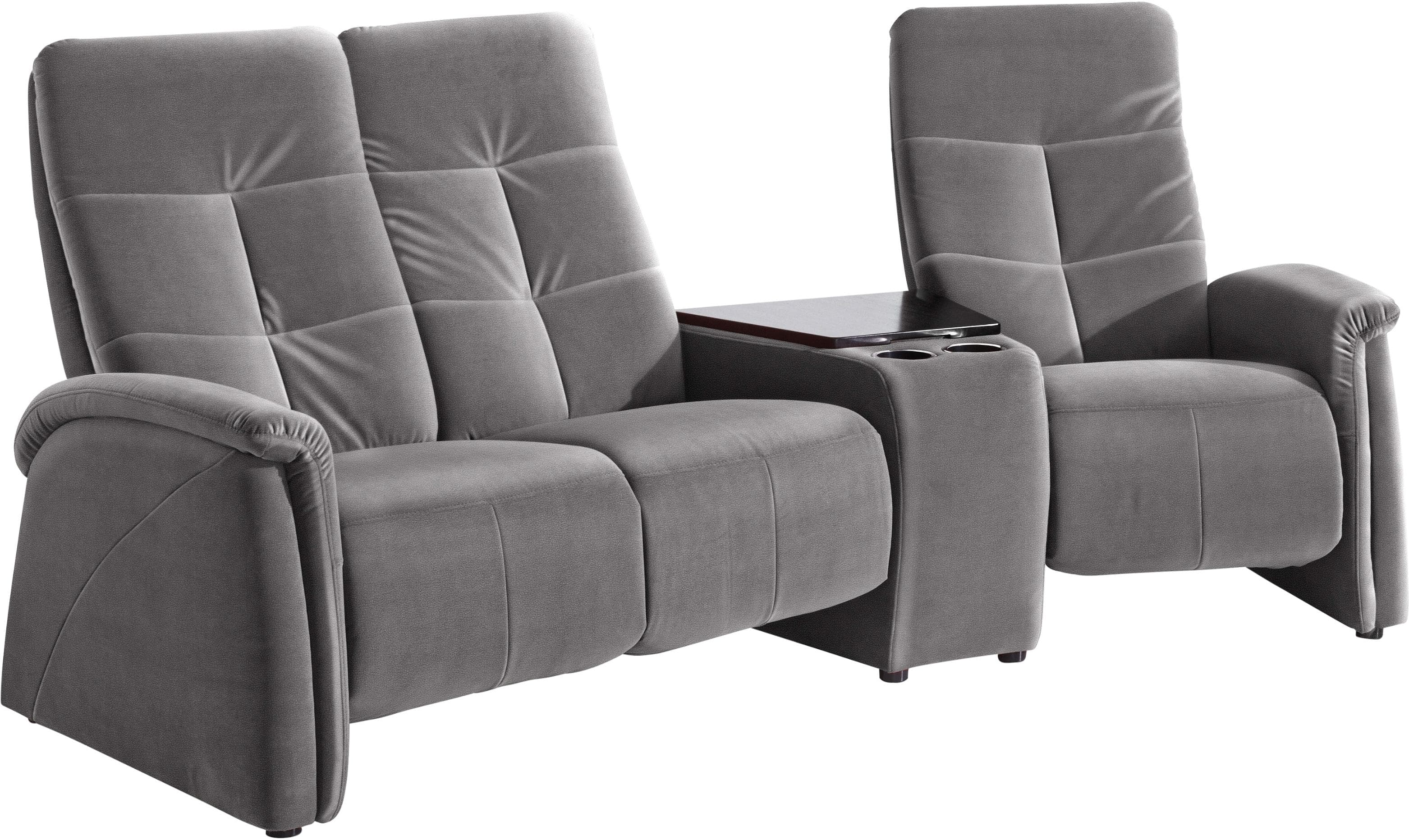 EXXPO 3-Sitzer Sofa Tivoli Grau Relaxfunktion mit Tischablage