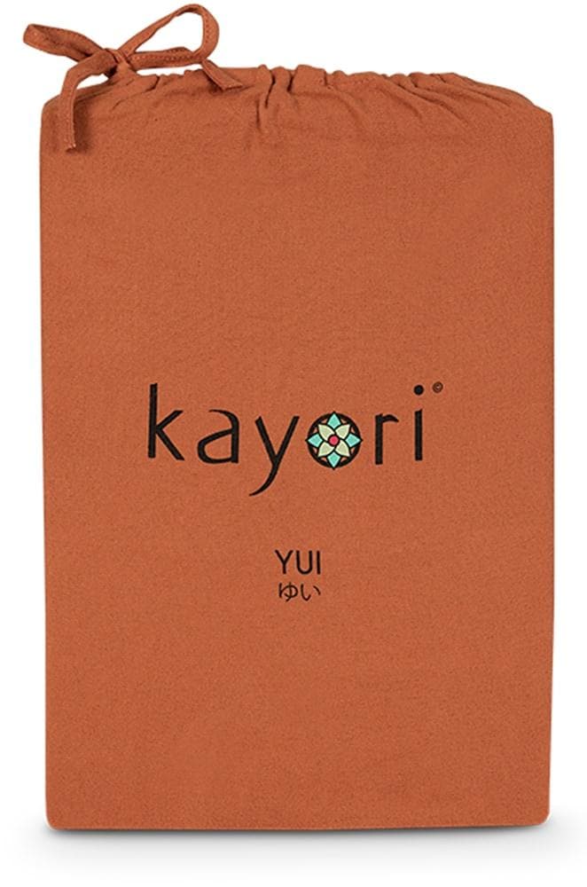 Kayori Spannbettlaken Nagano Braun 100% Bio-Baumwolle Flanell