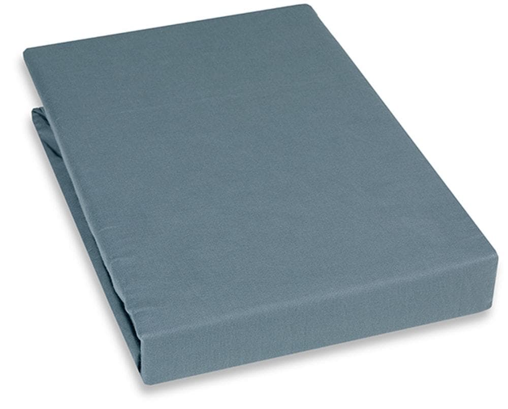 KAYORI Spannbettlaken Kai Blau Denim 100x200 Renforcé