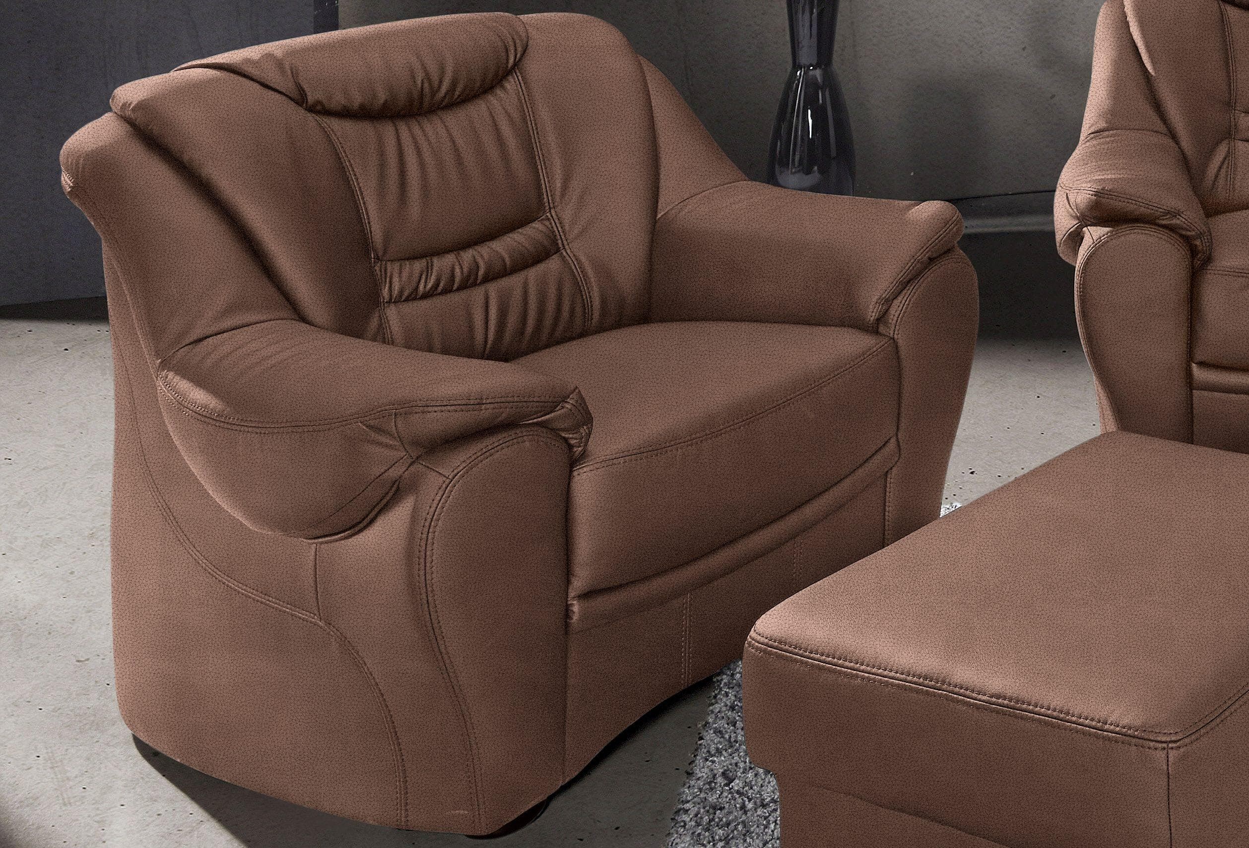 Sessel SIT & MORE Benson Braun Leder Microfaser