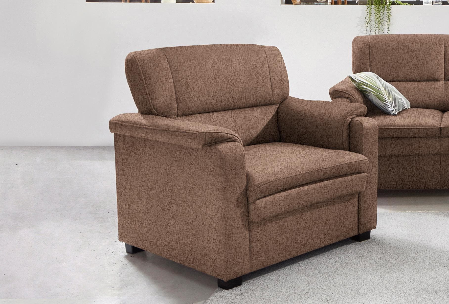 Sessel SIT & MORE Pisa Braun Leder Federkern